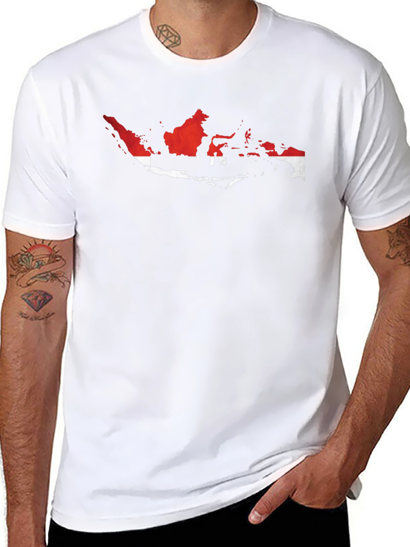 Indonesia Flag Map Graphic Tee