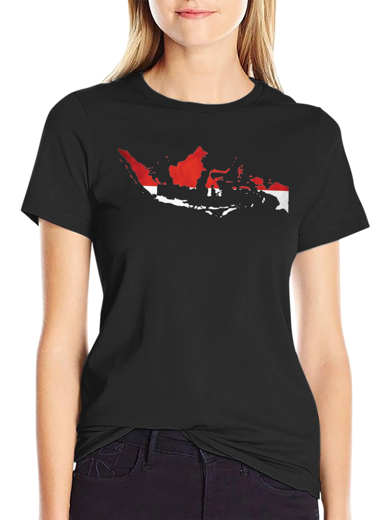 Indonesia Flag Map Graphic Tee