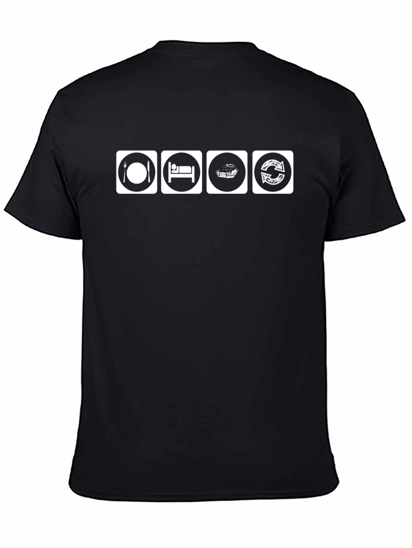 Eat Sleep Race Repeat Black Graphic T-Shirt