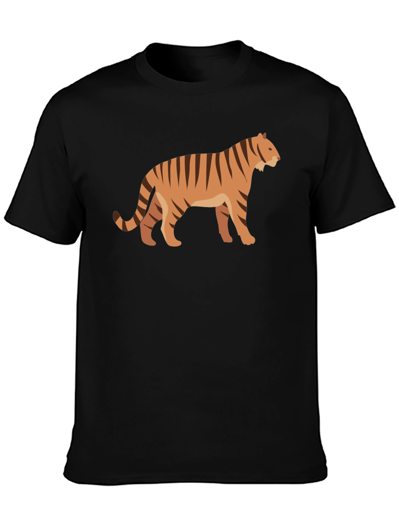 Tiger Graphic Tee - Black Cotton T-Shirt