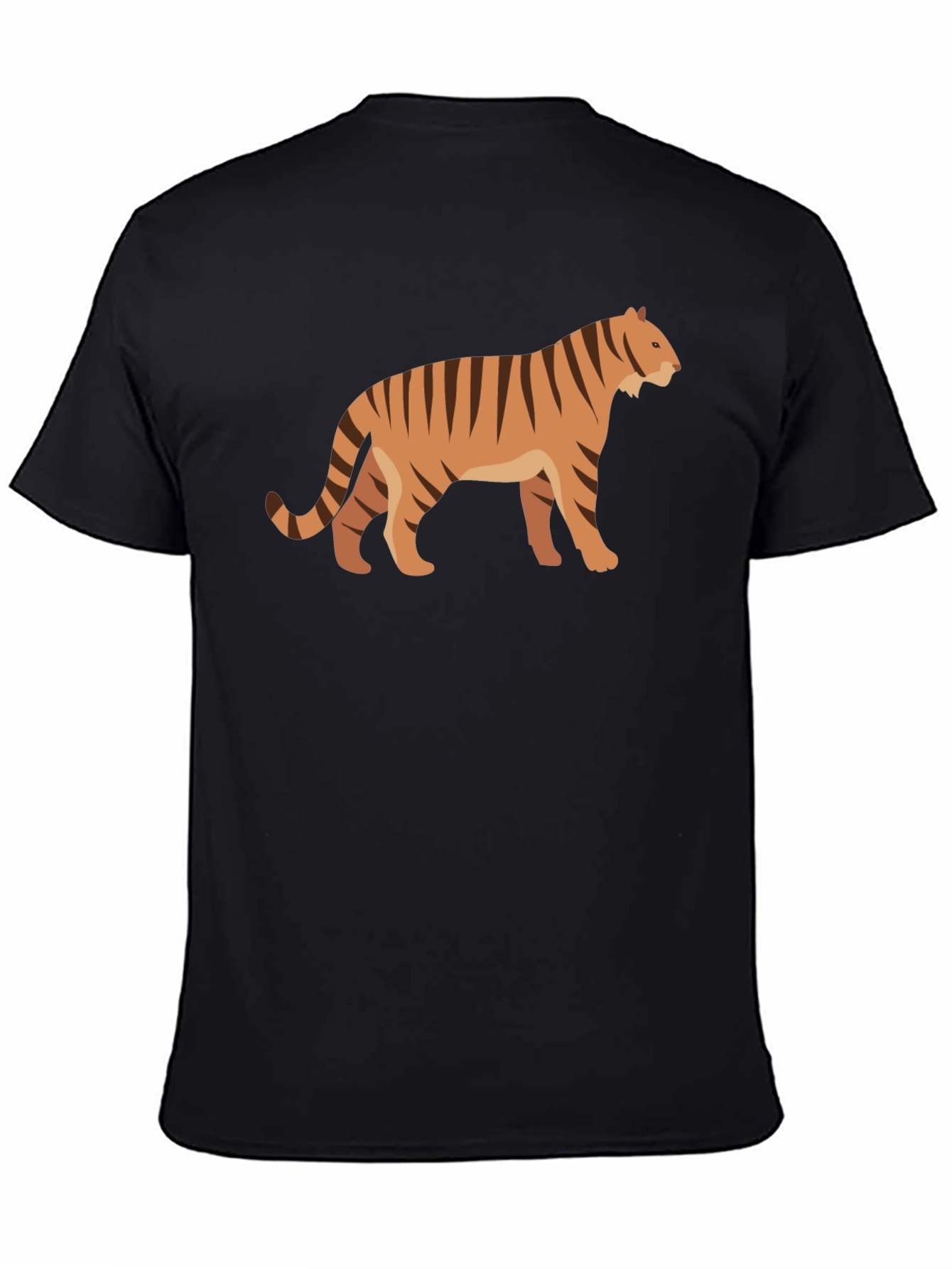 Tiger Graphic Tee - Black Cotton T-Shirt