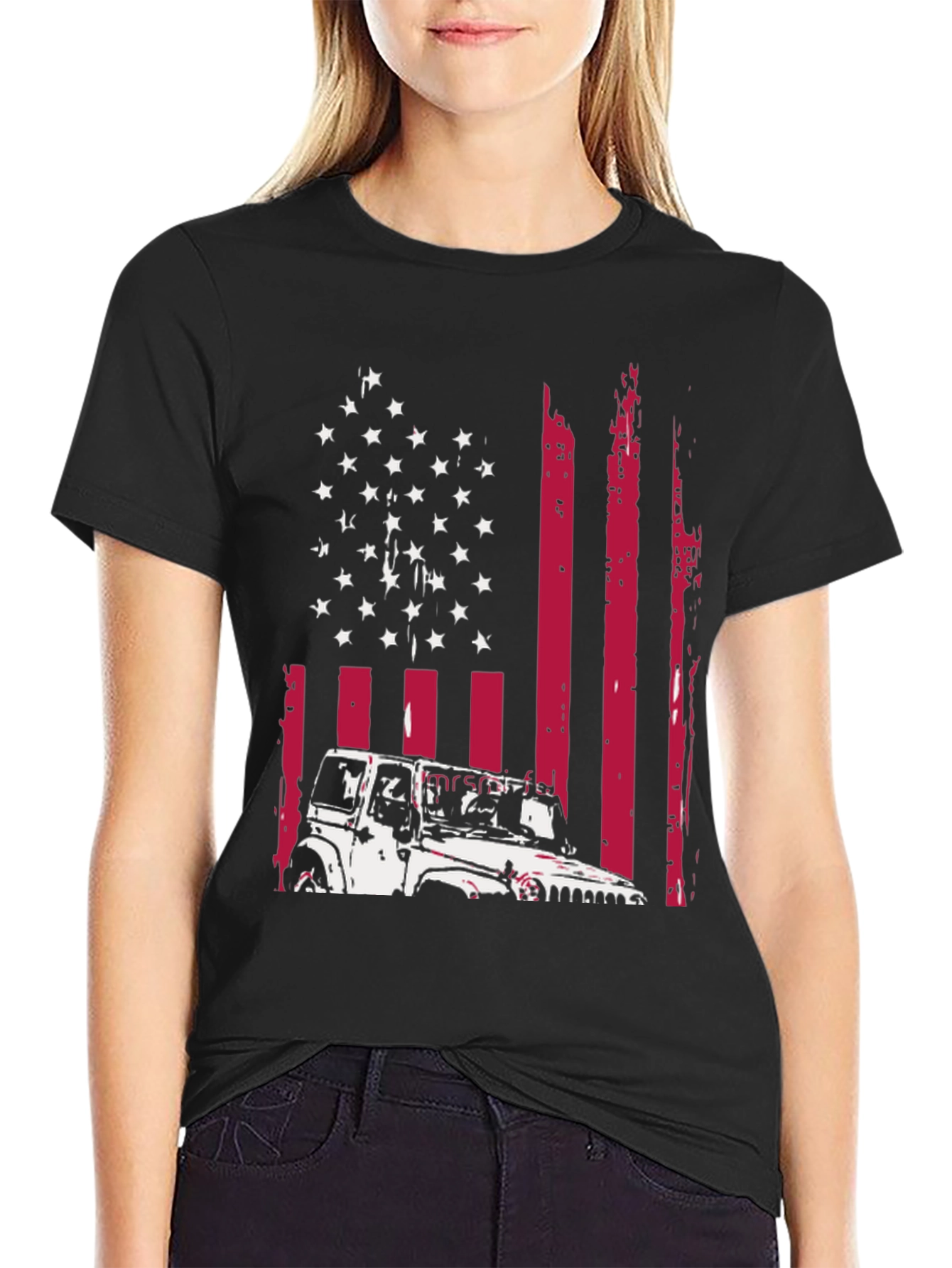 American Flag Jeep T-Shirt