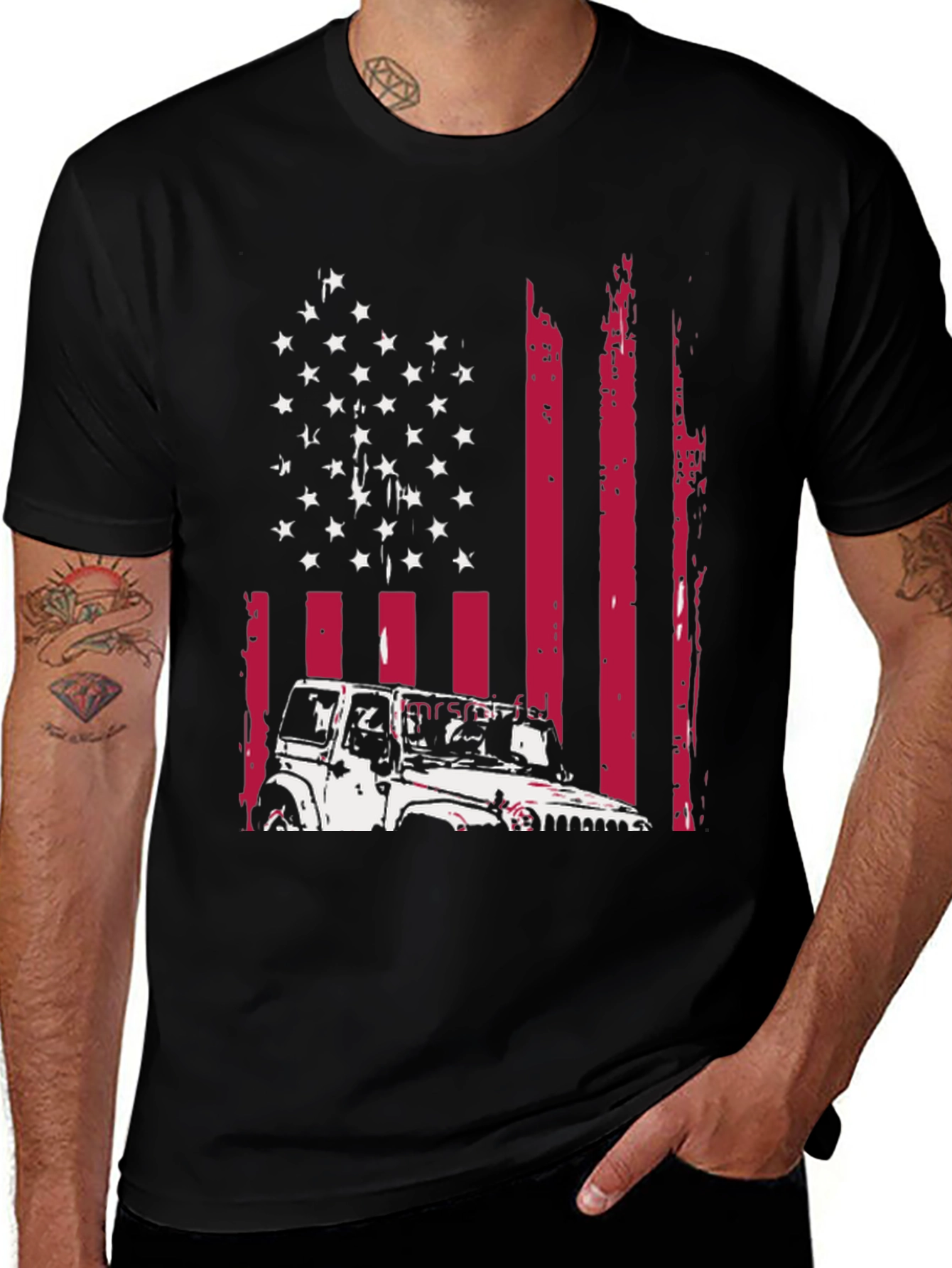 American Flag Jeep T-Shirt