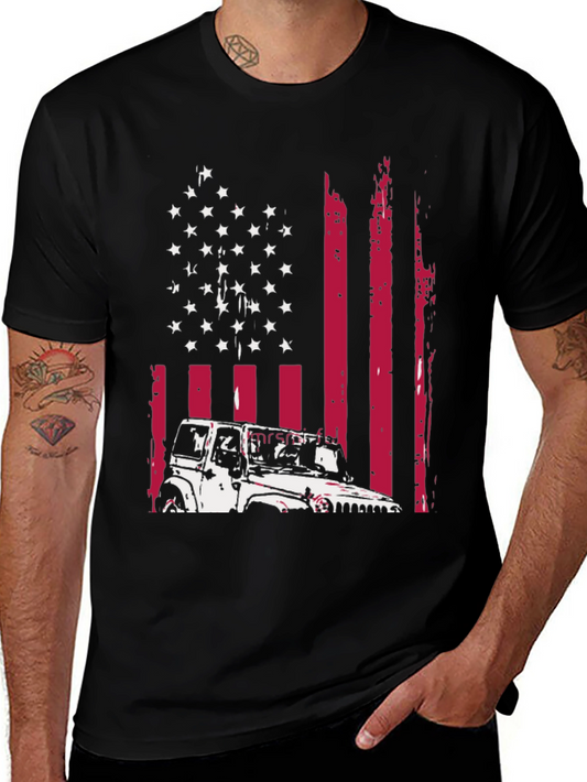 American Flag Jeep T-Shirt
