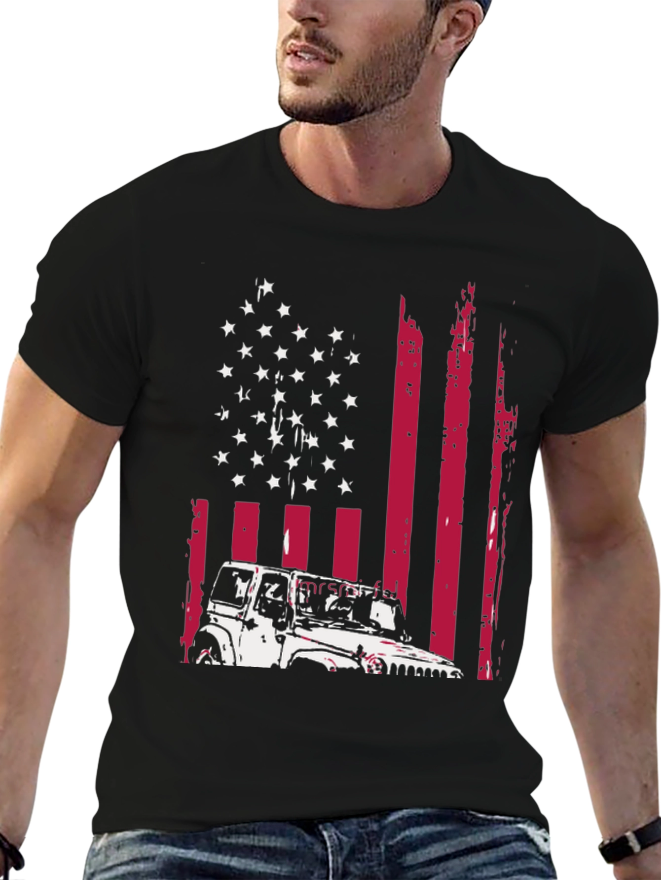 American Flag Jeep T-Shirt
