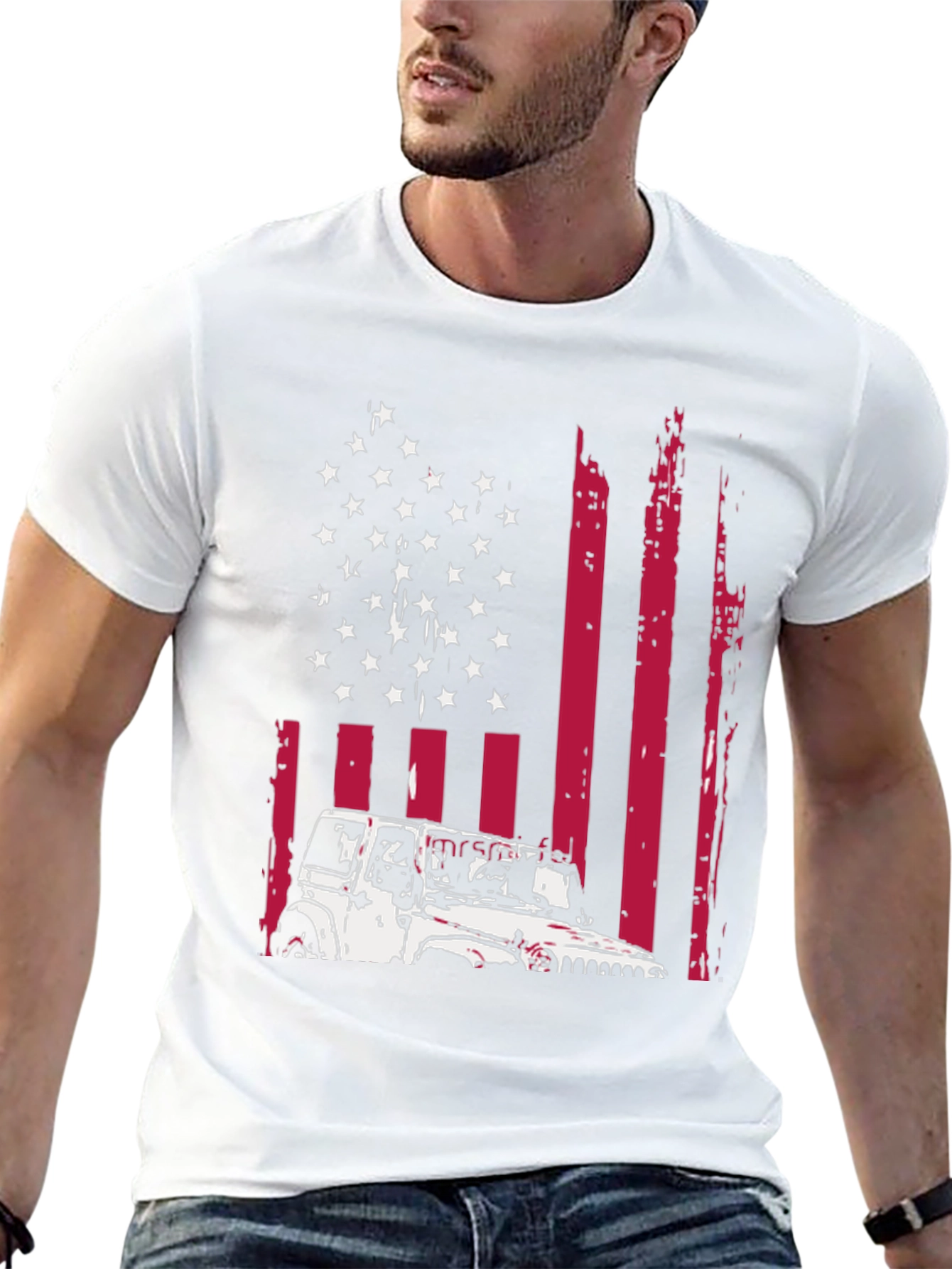 American Flag Jeep T-Shirt