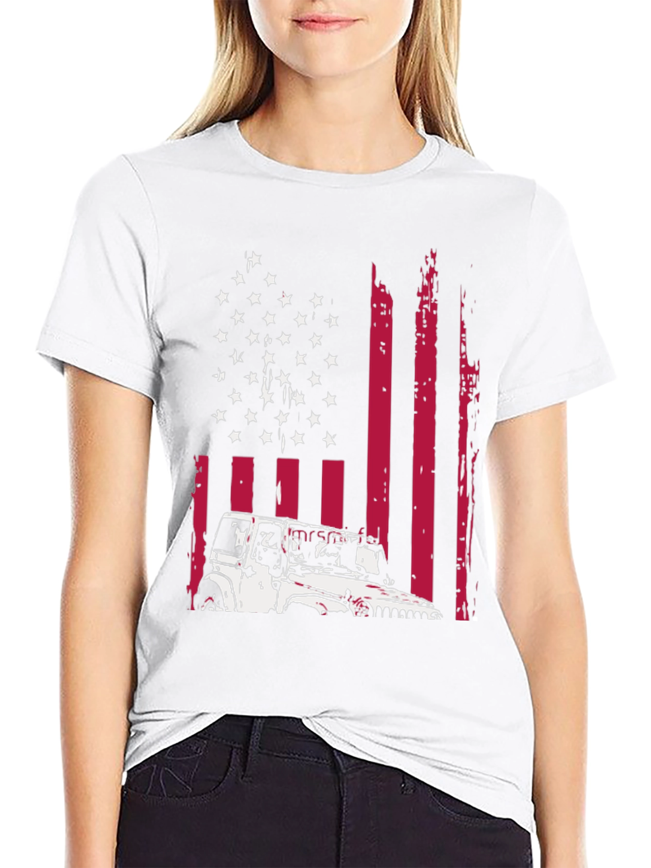 American Flag Jeep T-Shirt