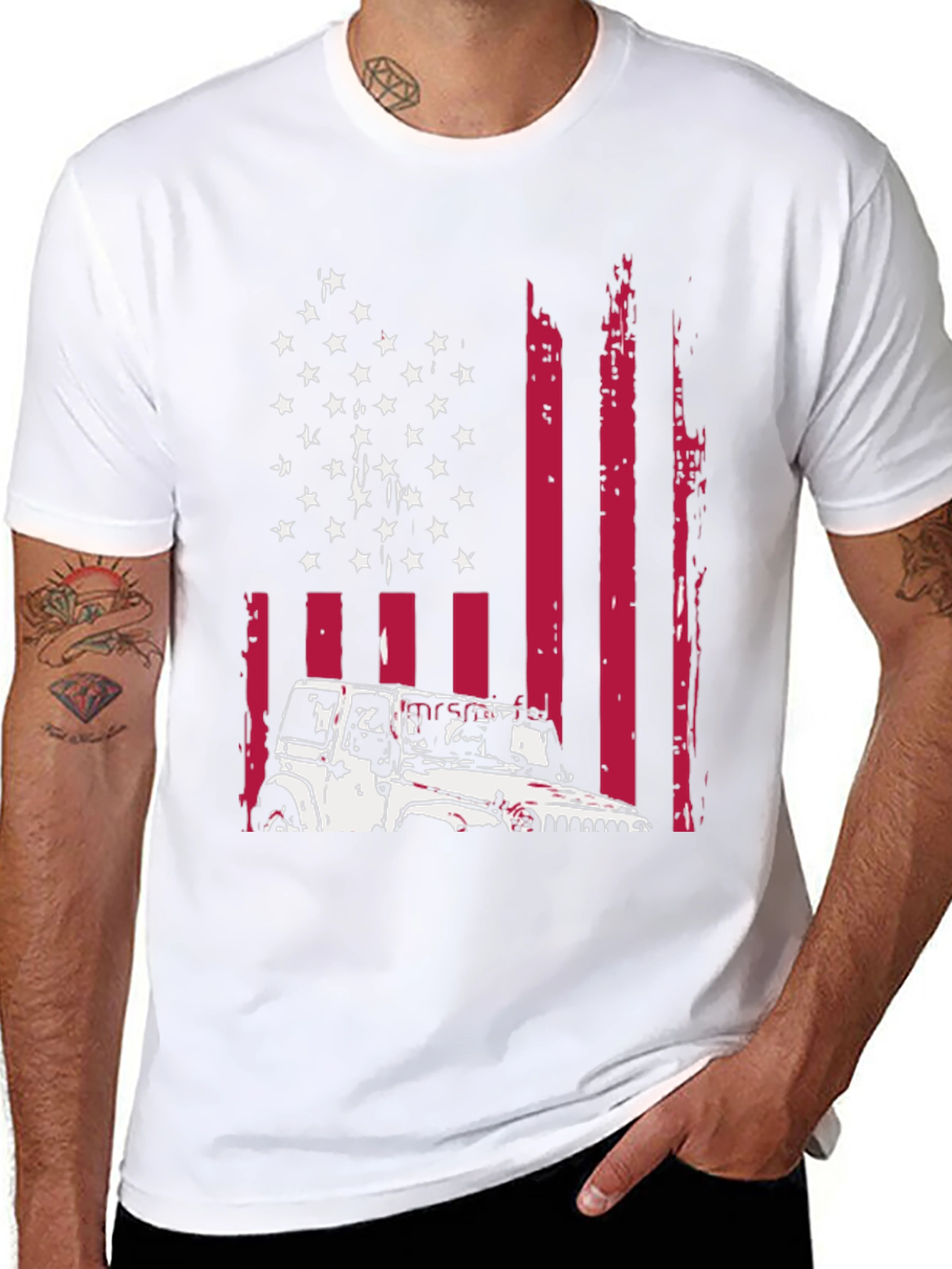 American Flag Jeep T-Shirt
