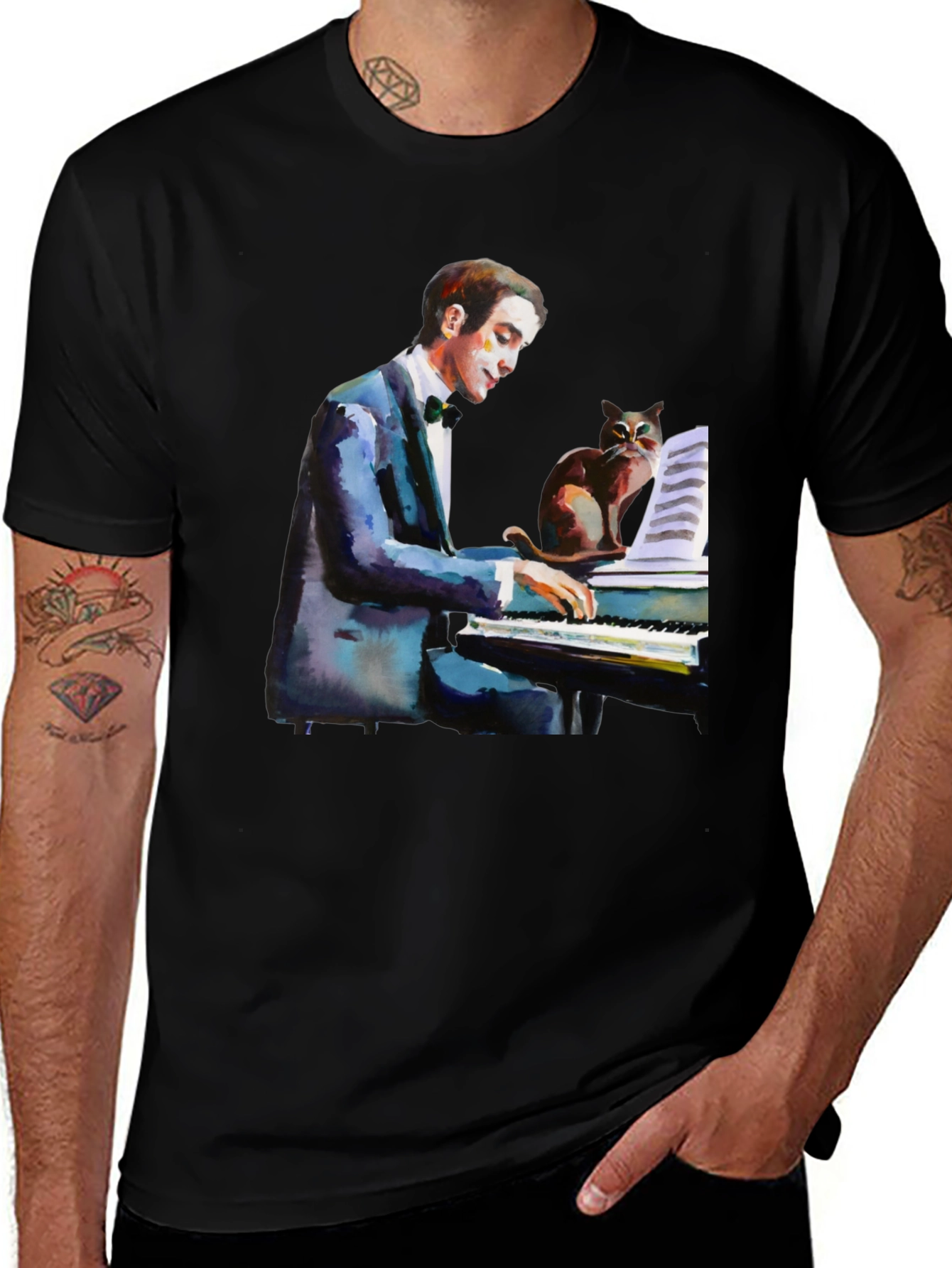 Piano Cat T-Shirt - Musicians Tee