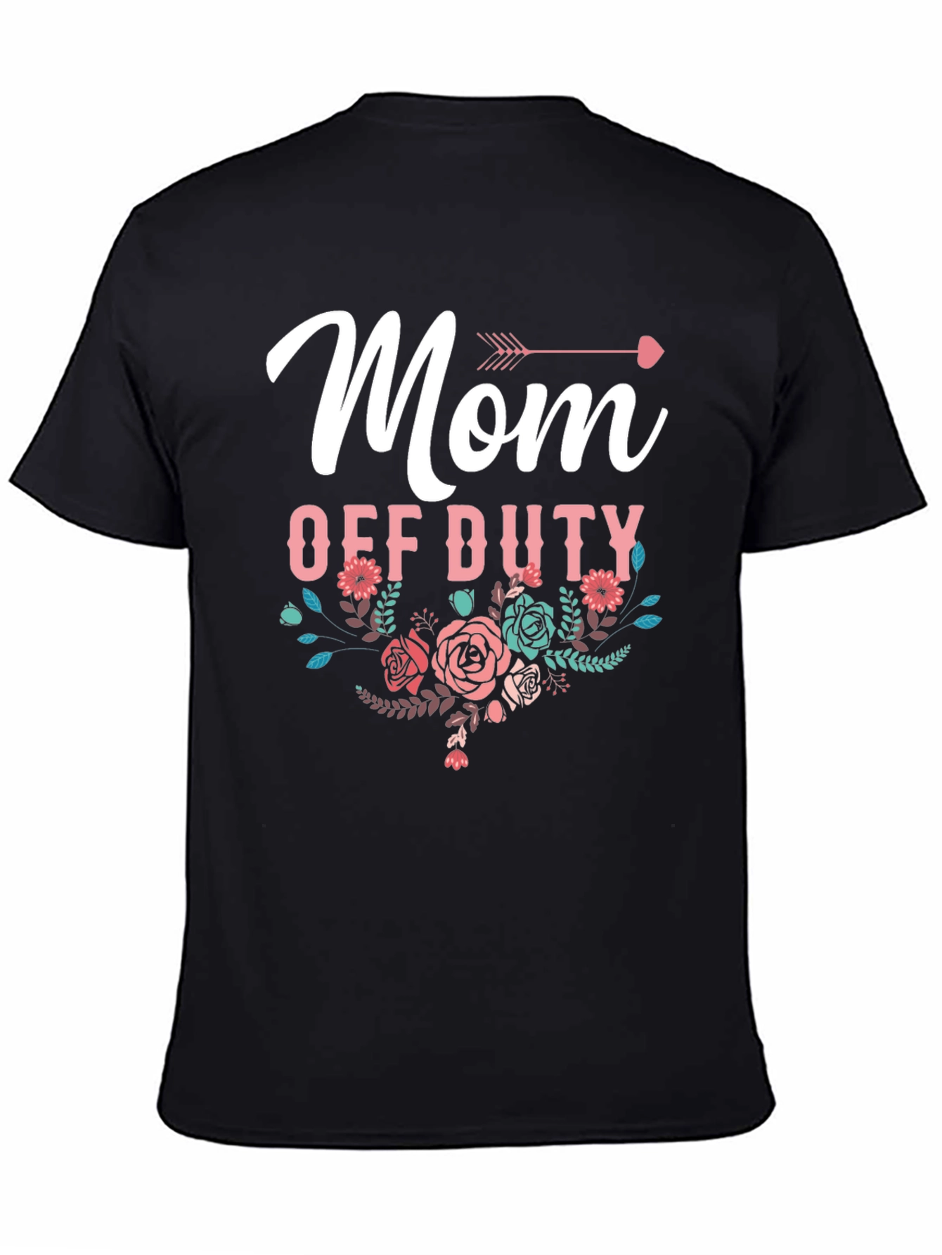 Mom Off Duty Floral Graphic T-Shirt