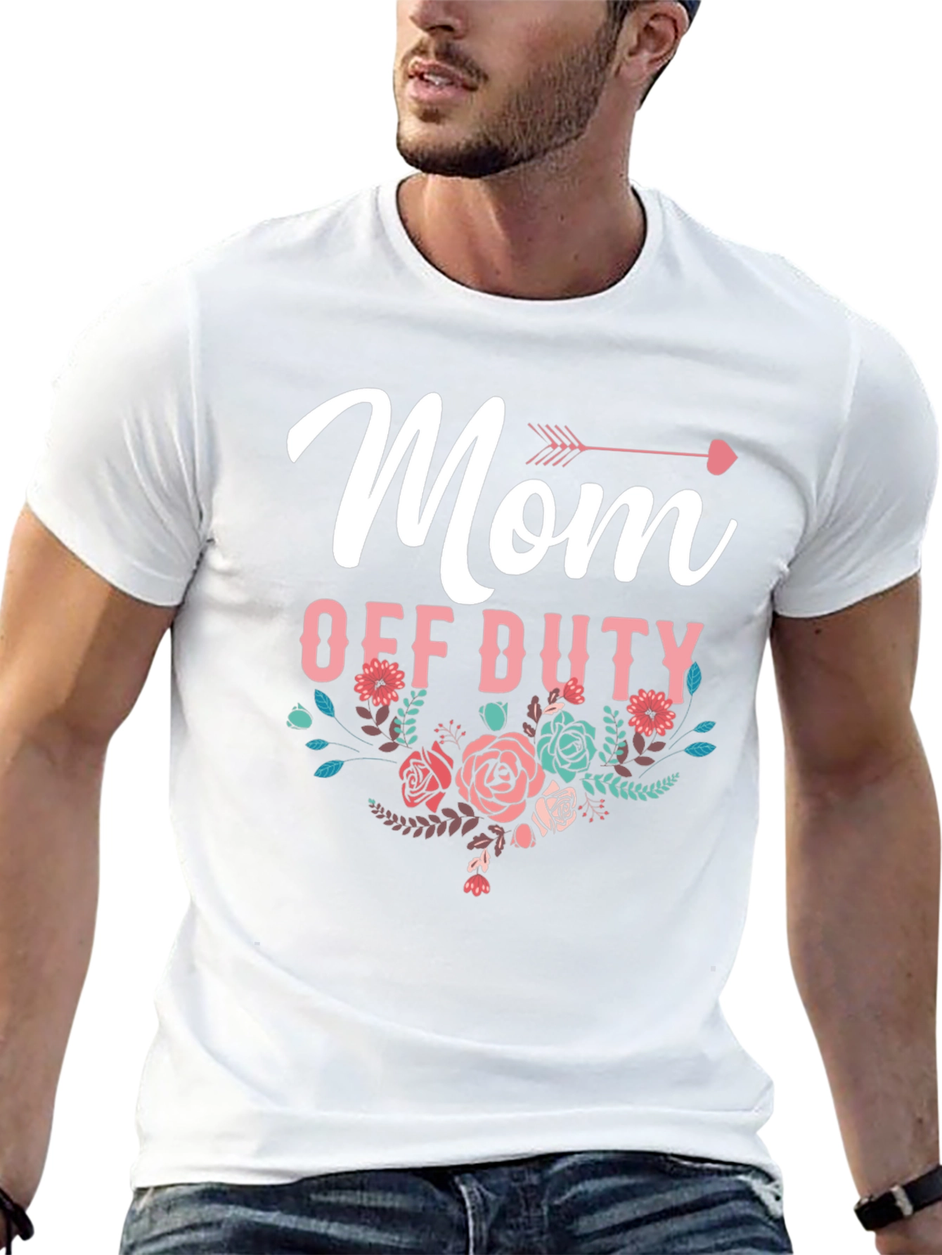 Mom Off Duty Floral Graphic T-Shirt