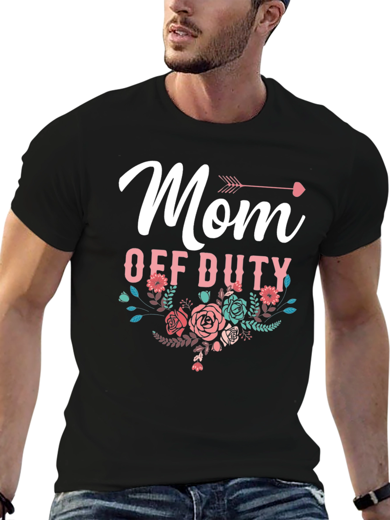 Mom Off Duty Floral Graphic T-Shirt