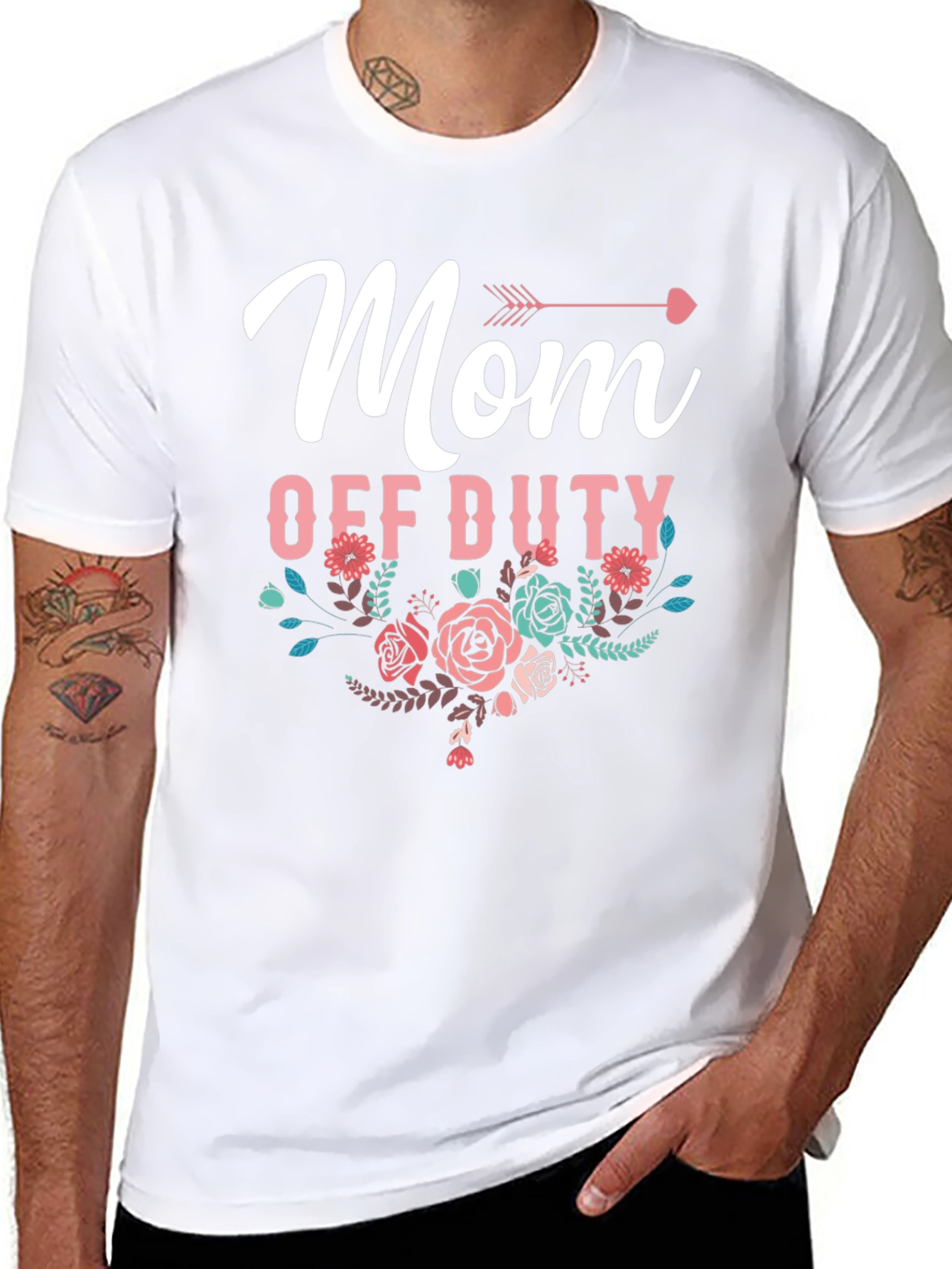 Mom Off Duty Floral Graphic T-Shirt