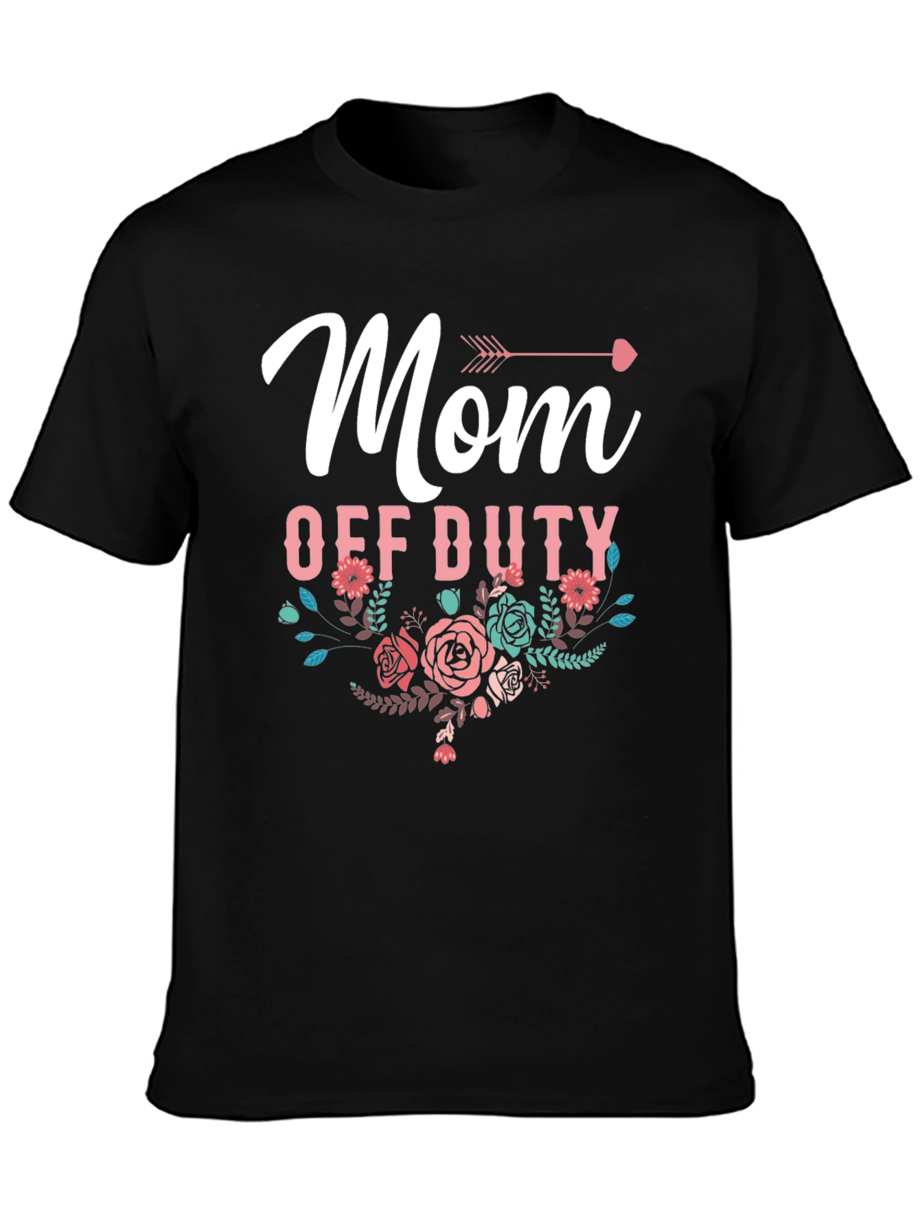 Mom Off Duty Floral Graphic T-Shirt