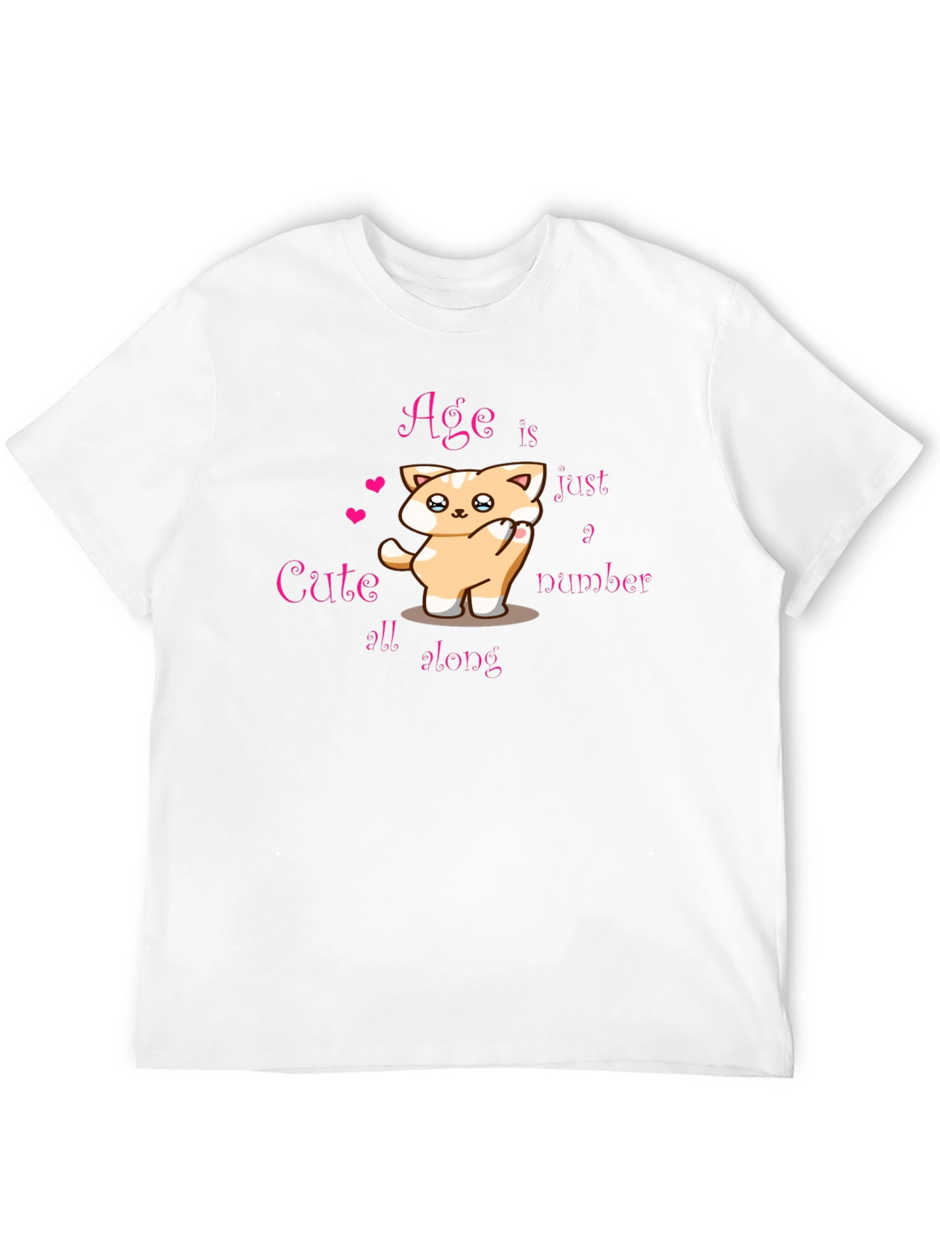 Cute Kitten Age is Just a Number Black T-Shirt