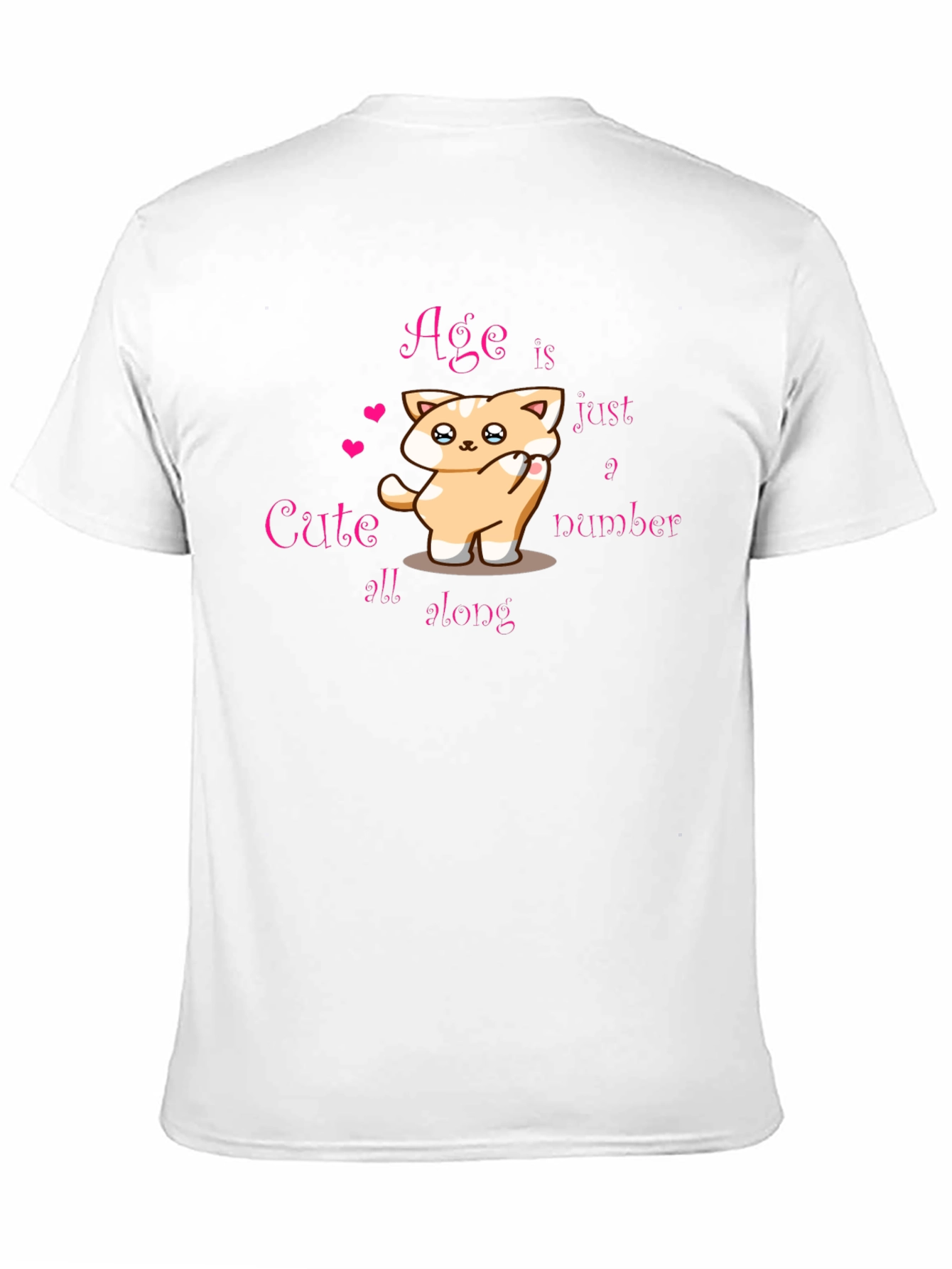 Cute Kitten Age is Just a Number Black T-Shirt
