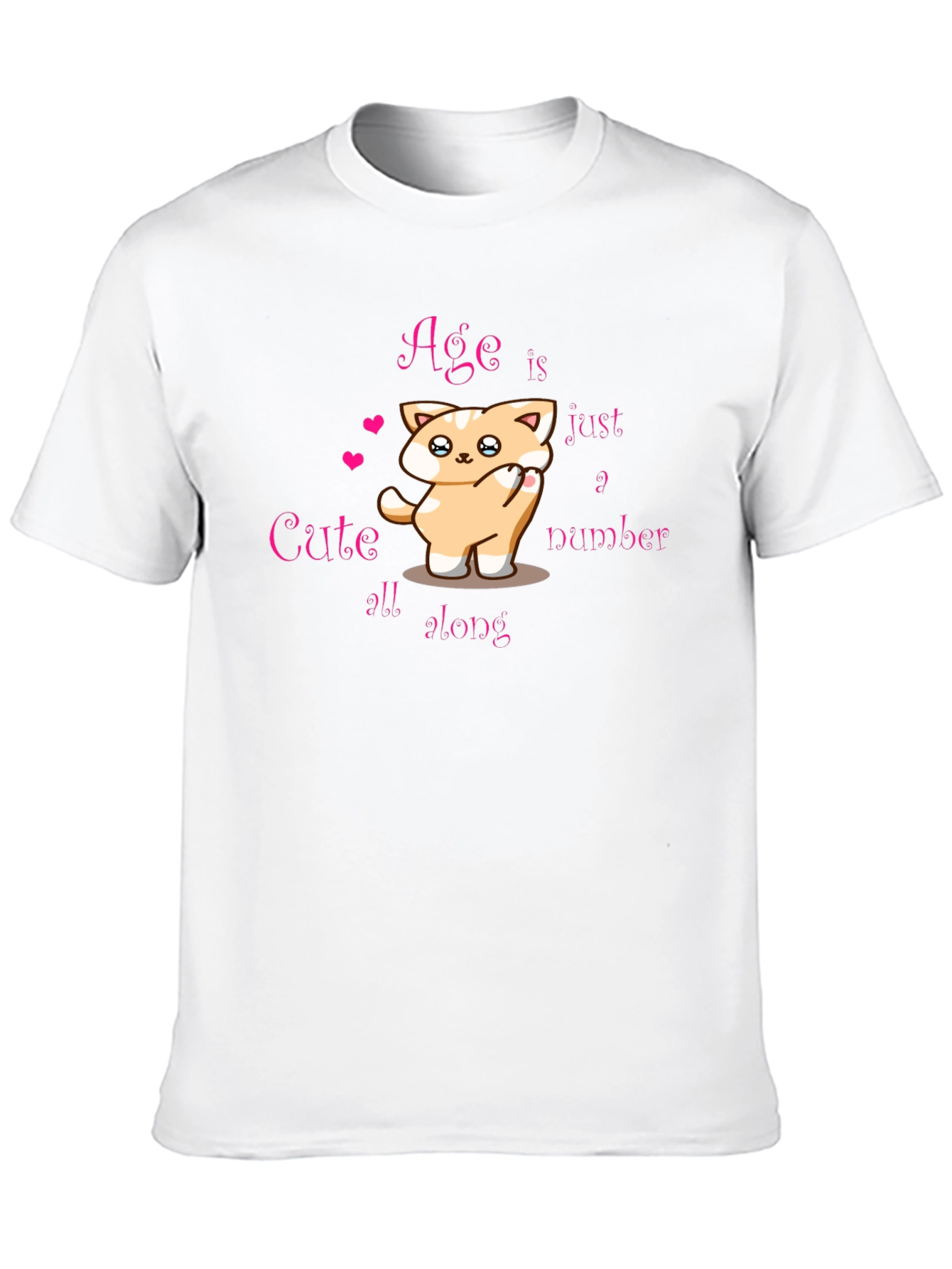Cute Kitten Age is Just a Number Black T-Shirt