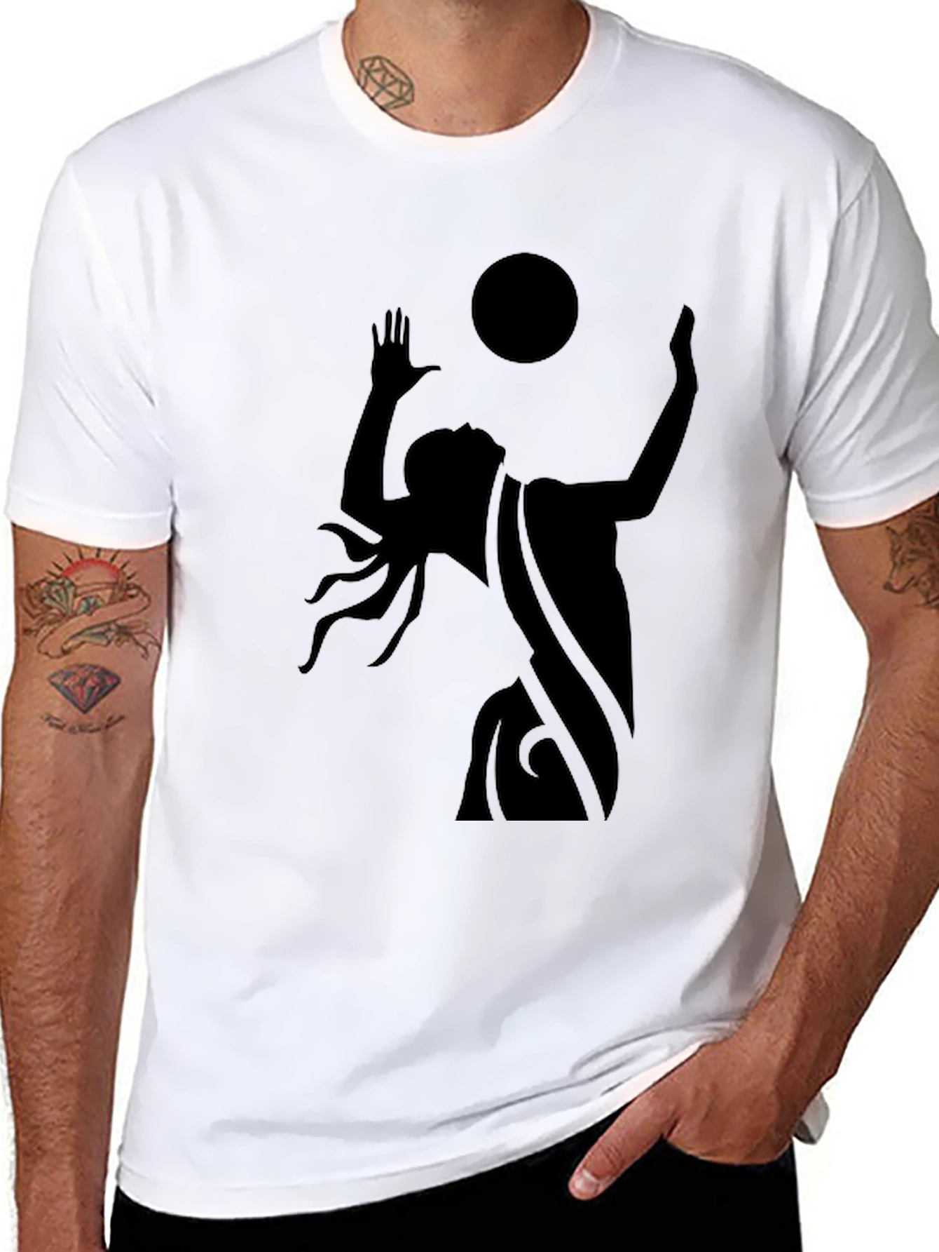 Mystic Silhouette Graphic Tee - Black Cotton Blend