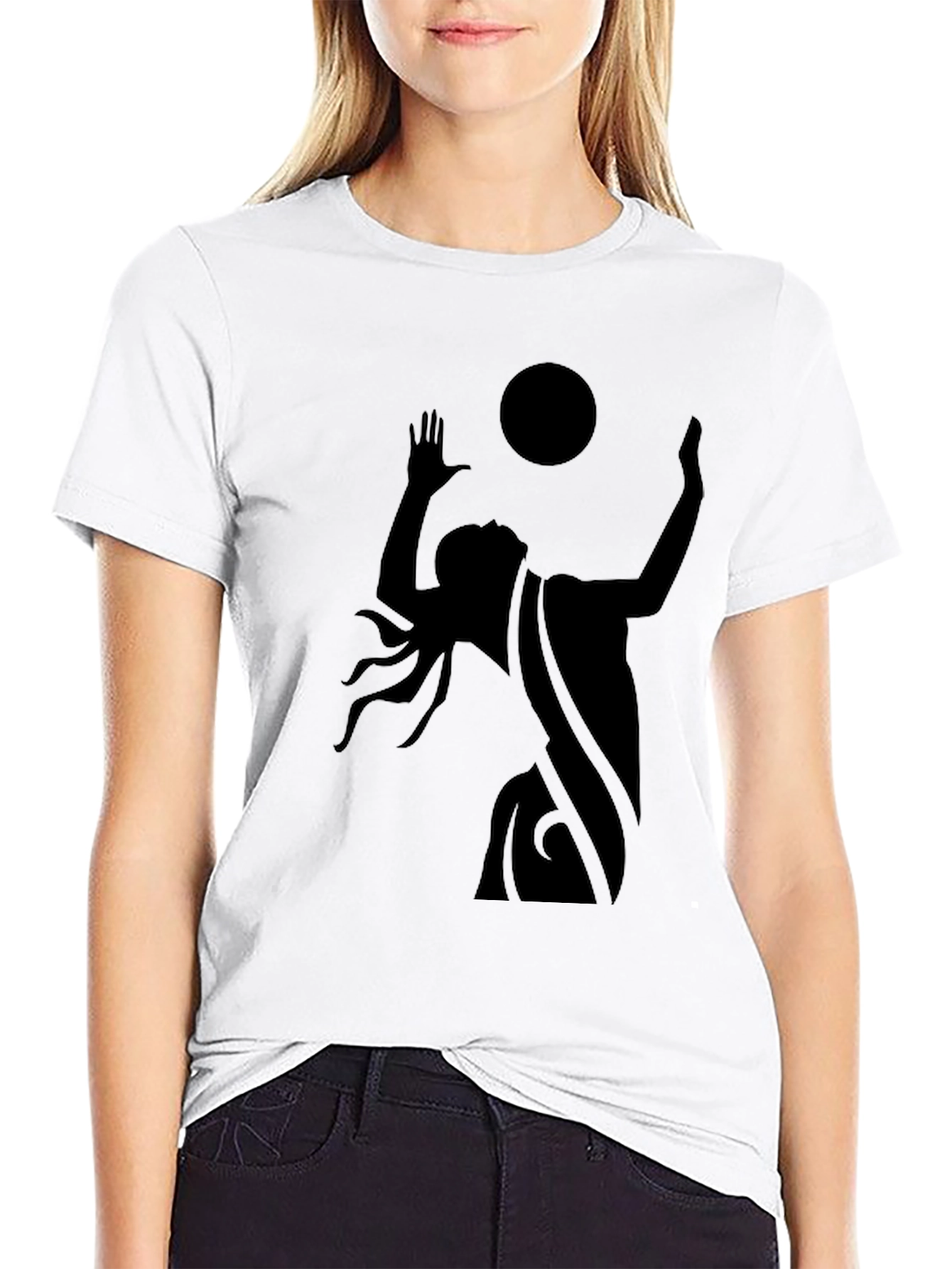 Mystic Silhouette Graphic Tee - Black Cotton Blend