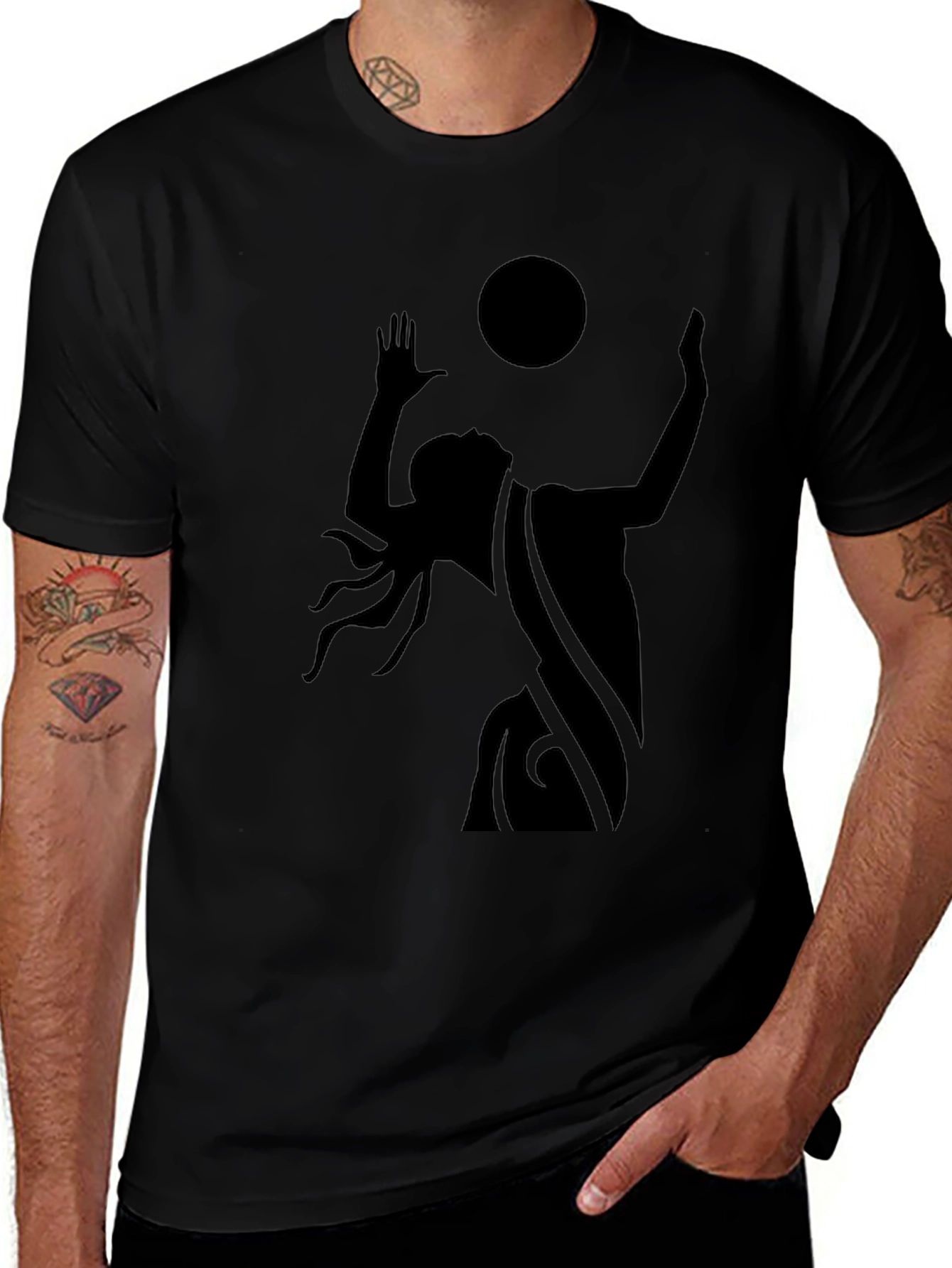 Mystic Silhouette Graphic Tee - Black Cotton Blend