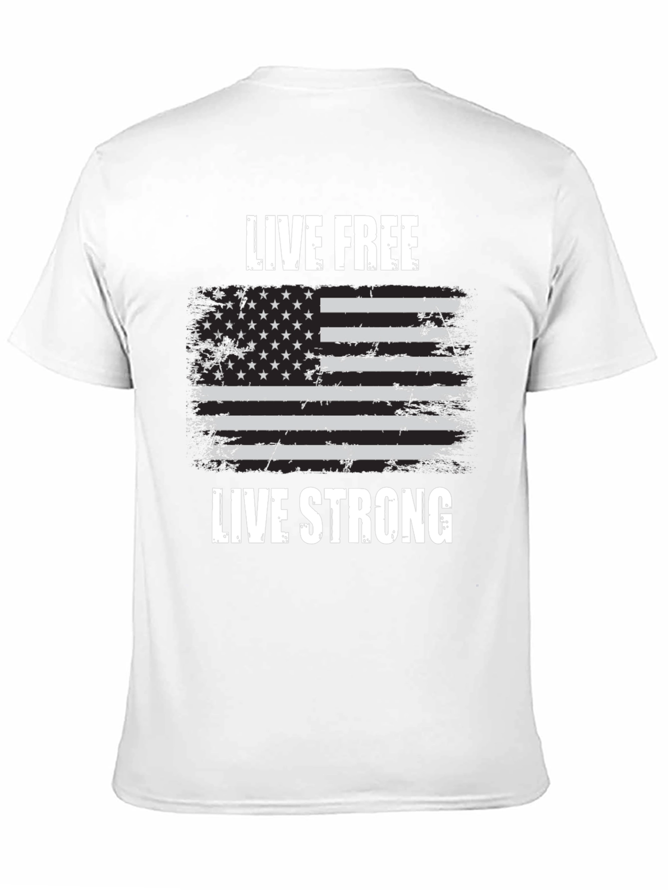 Live Free Live Strong Flag Graphic Tee