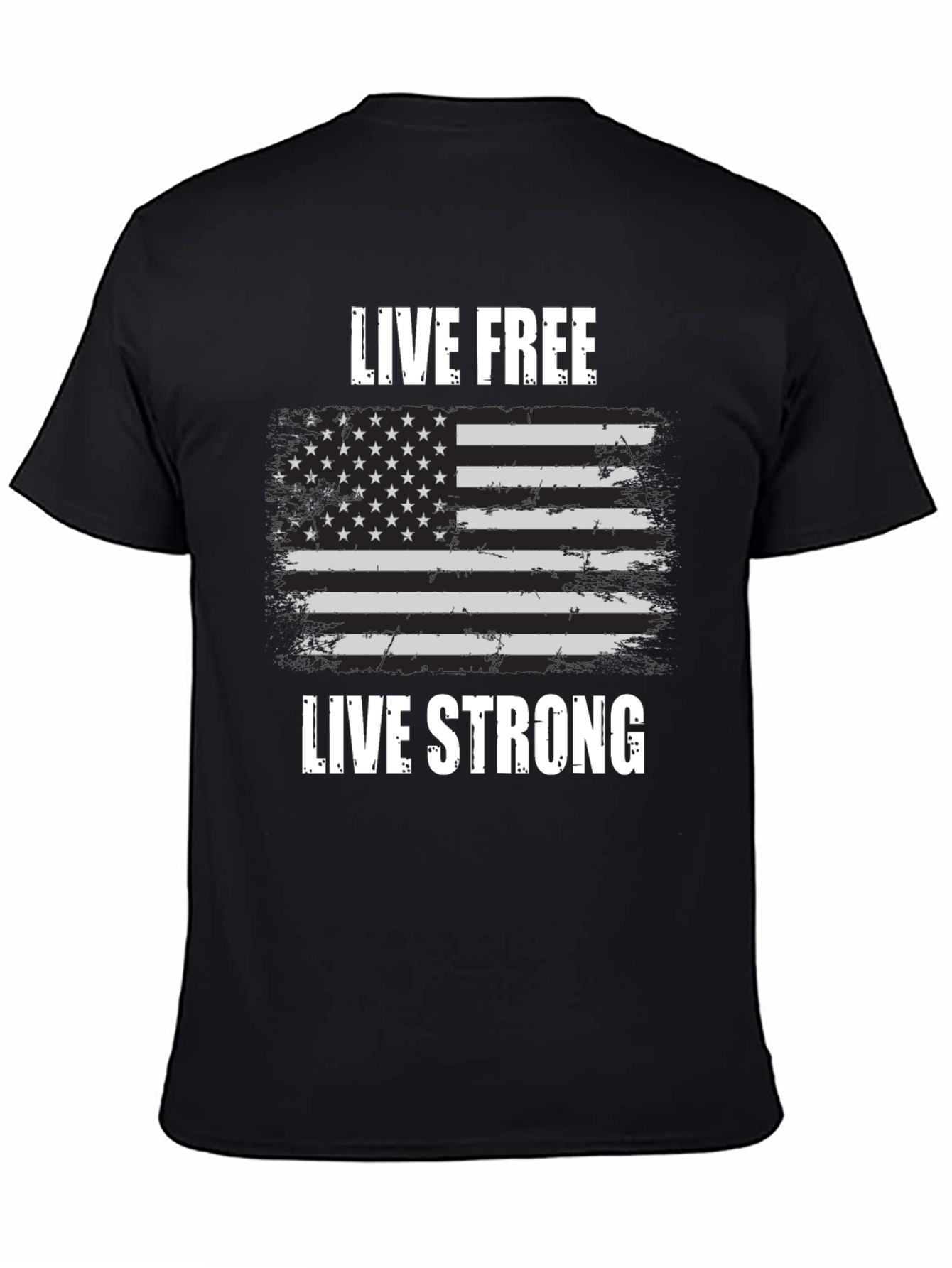 Live Free Live Strong Flag Graphic Tee