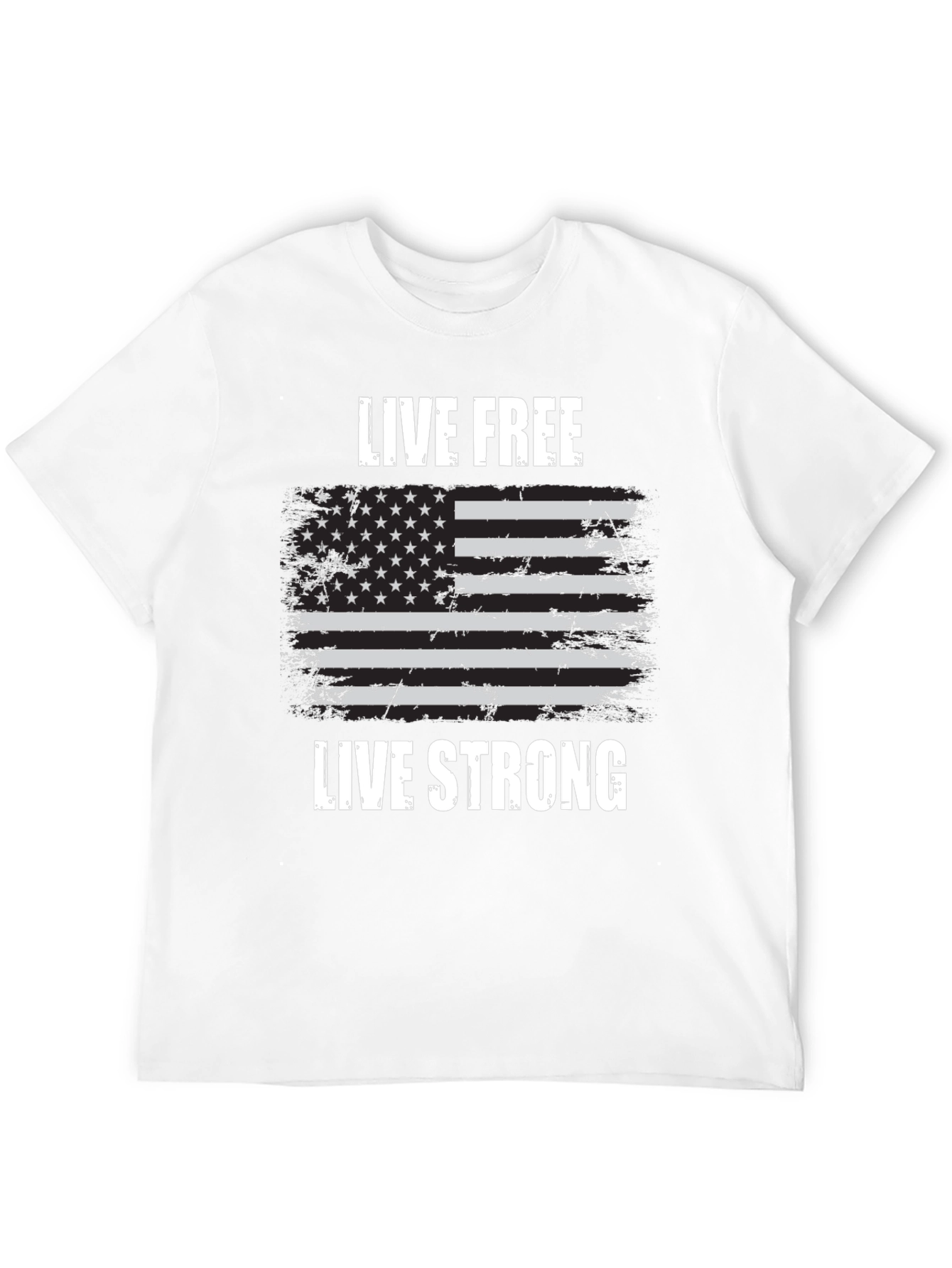 Live Free Live Strong Flag Graphic Tee