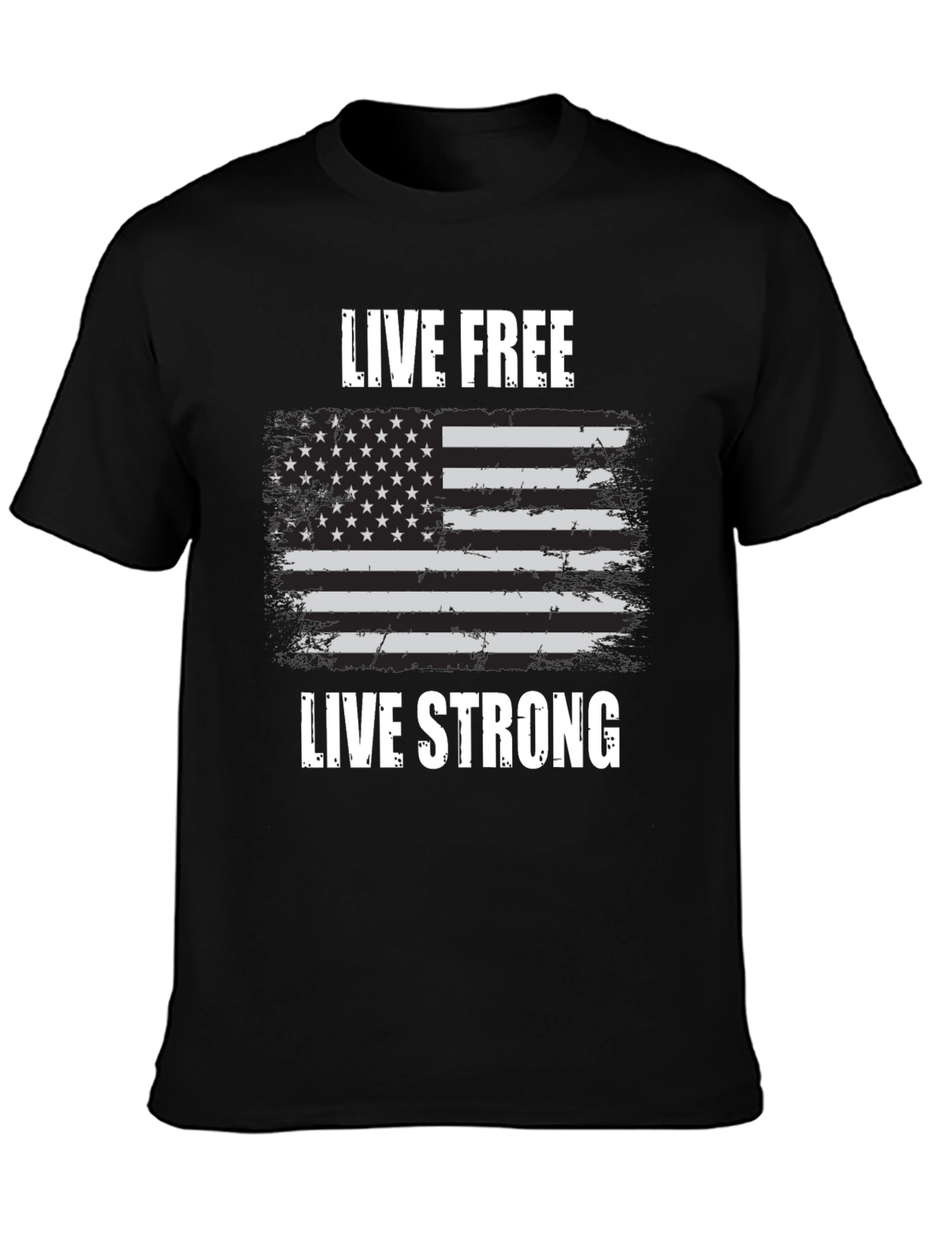 Live Free Live Strong Flag Graphic Tee