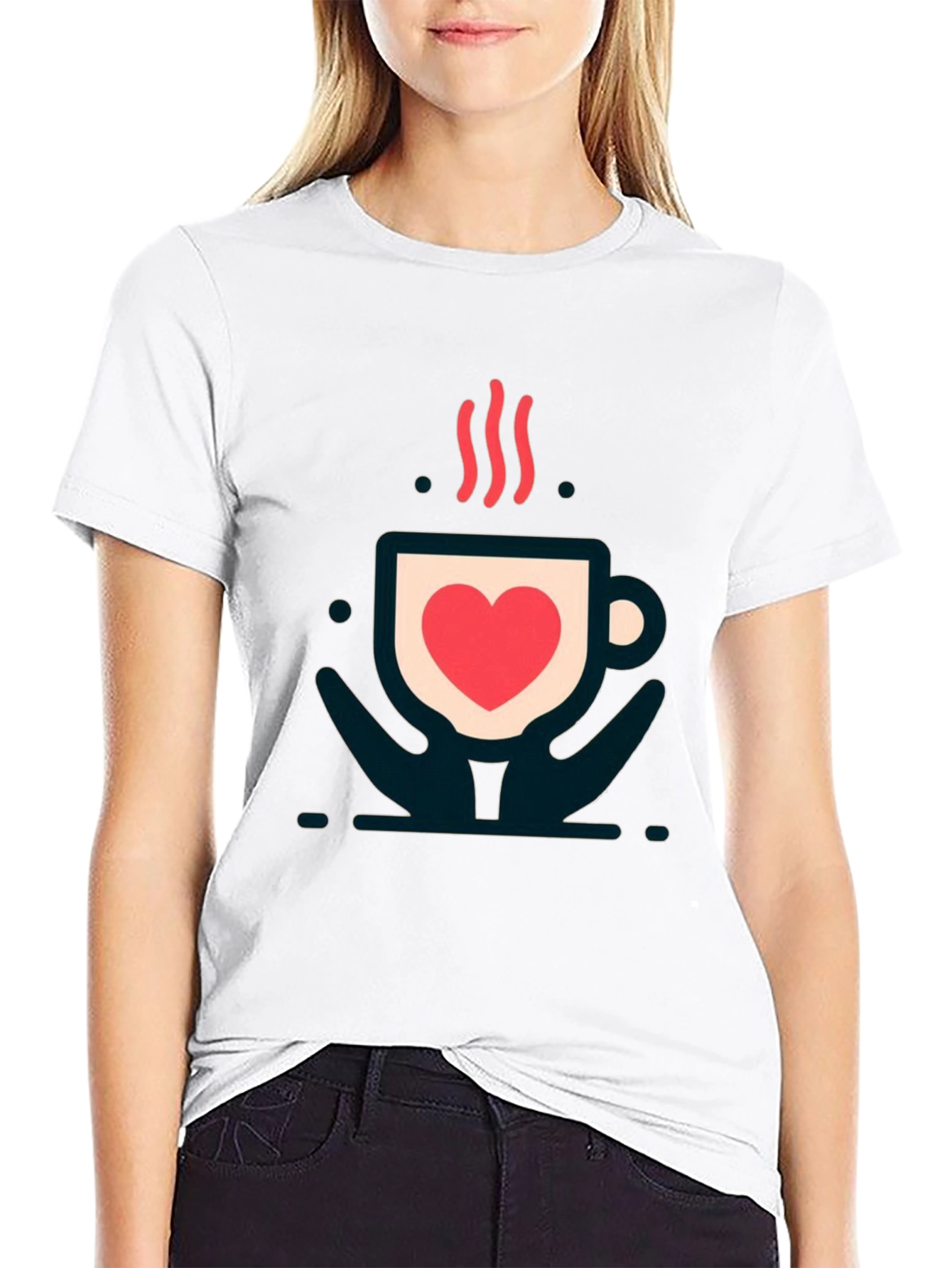 Love in a Cup Tee - Heart Coffee Design