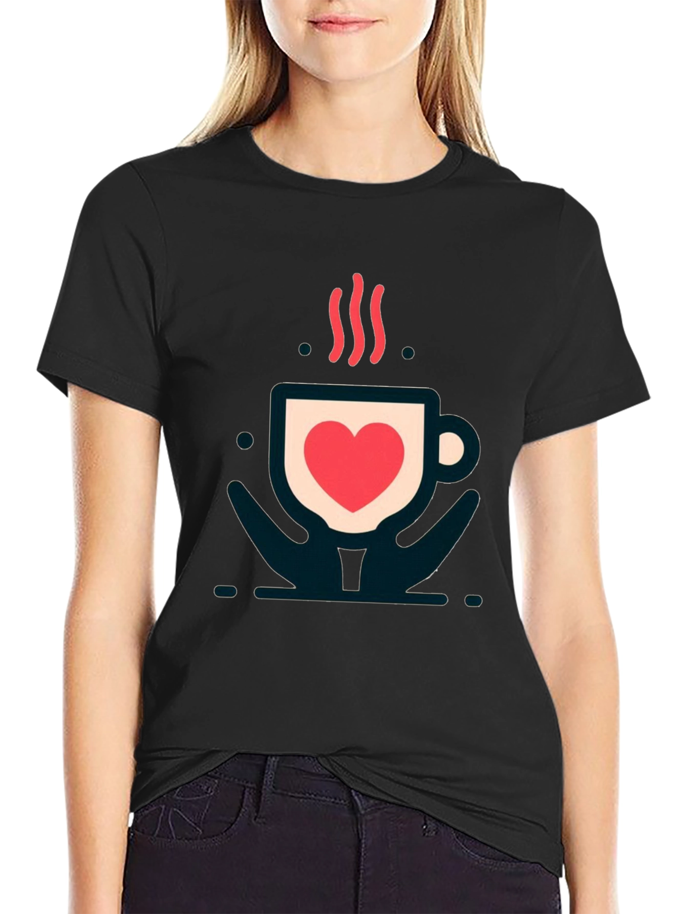 Love in a Cup Tee - Heart Coffee Design