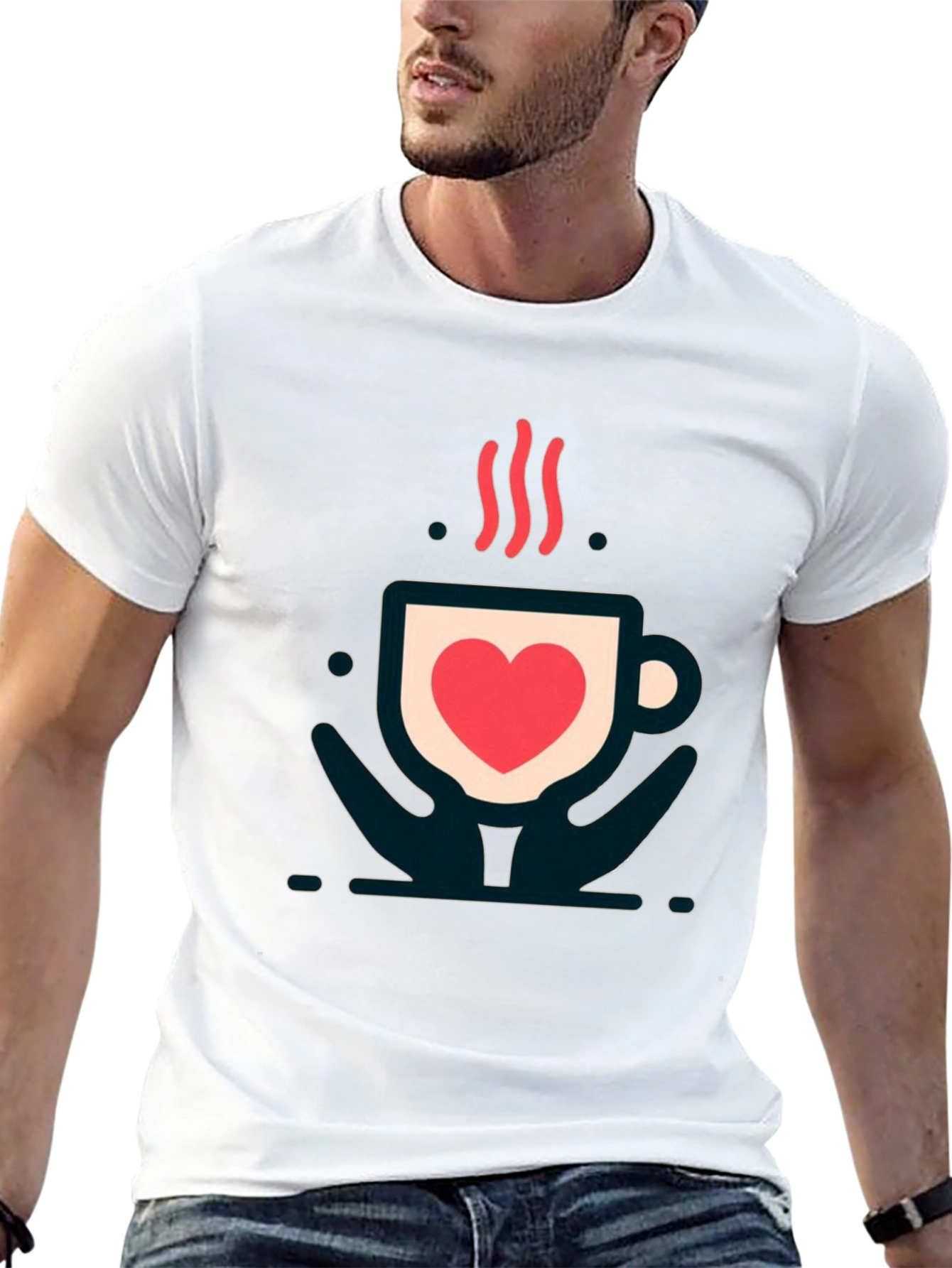 Love in a Cup Tee - Heart Coffee Design