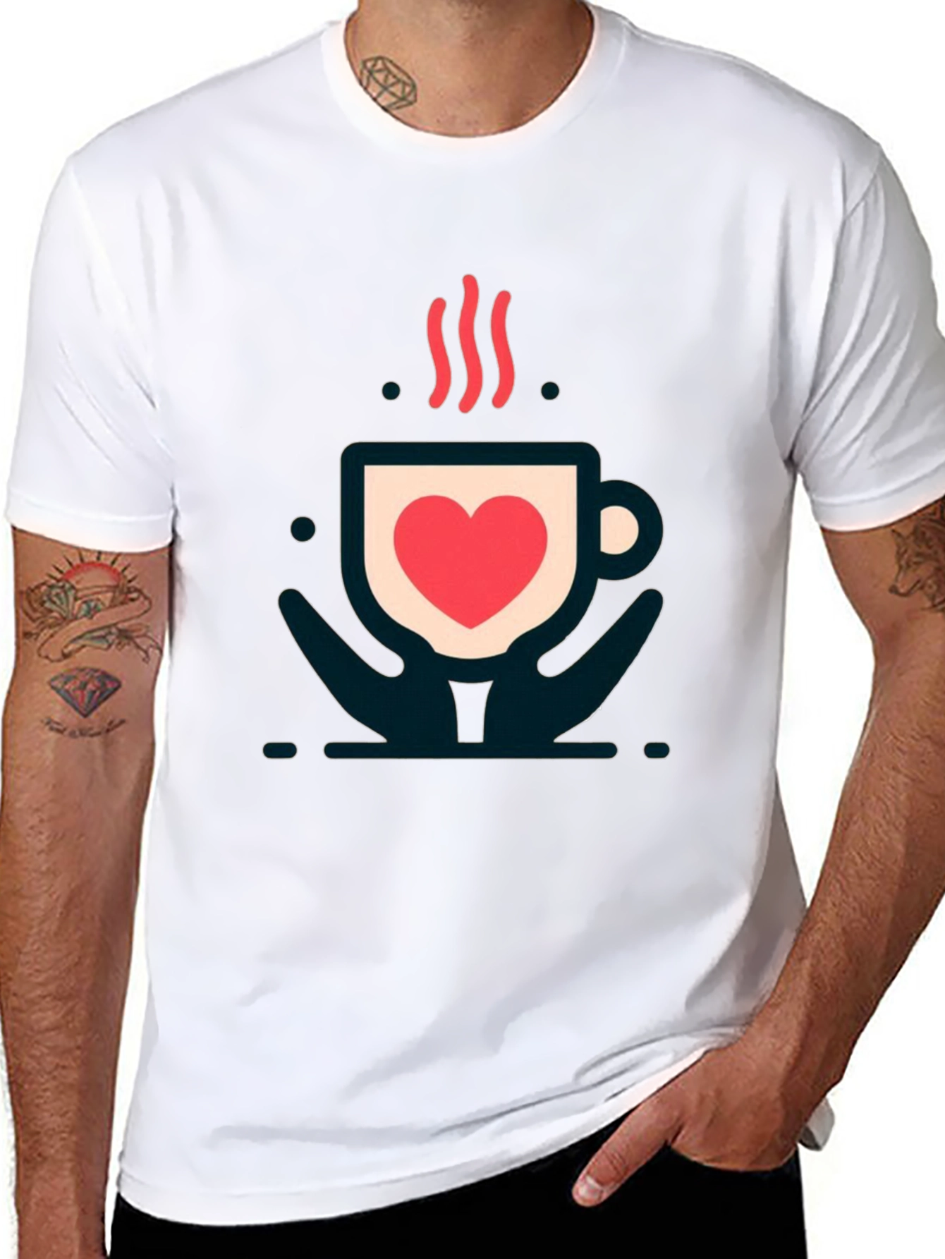 Love in a Cup Tee - Heart Coffee Design
