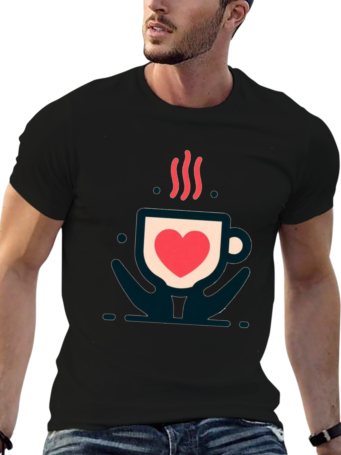 Love in a Cup Tee - Heart Coffee Design