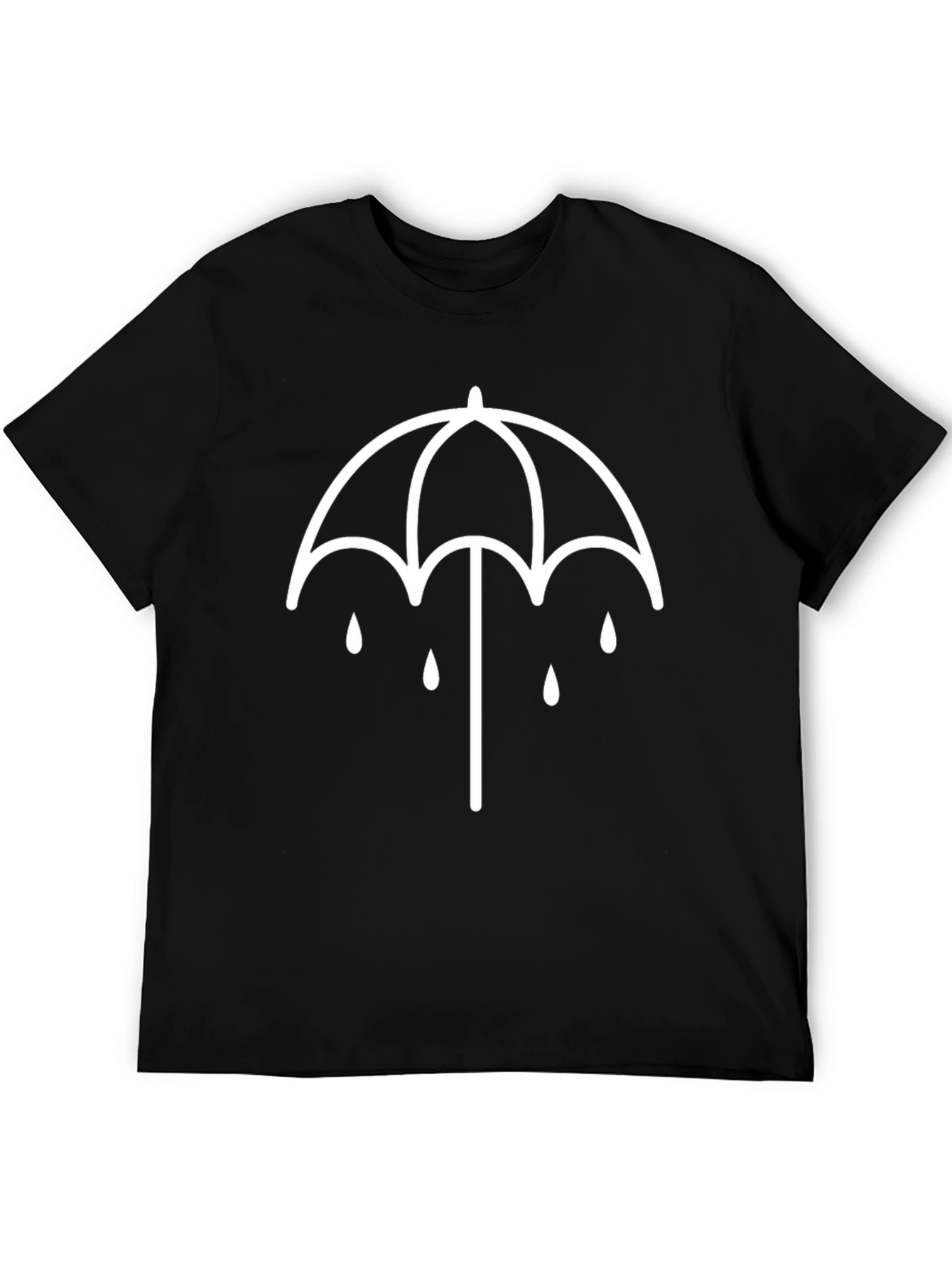 Black T-Shirt with Umbrella Design