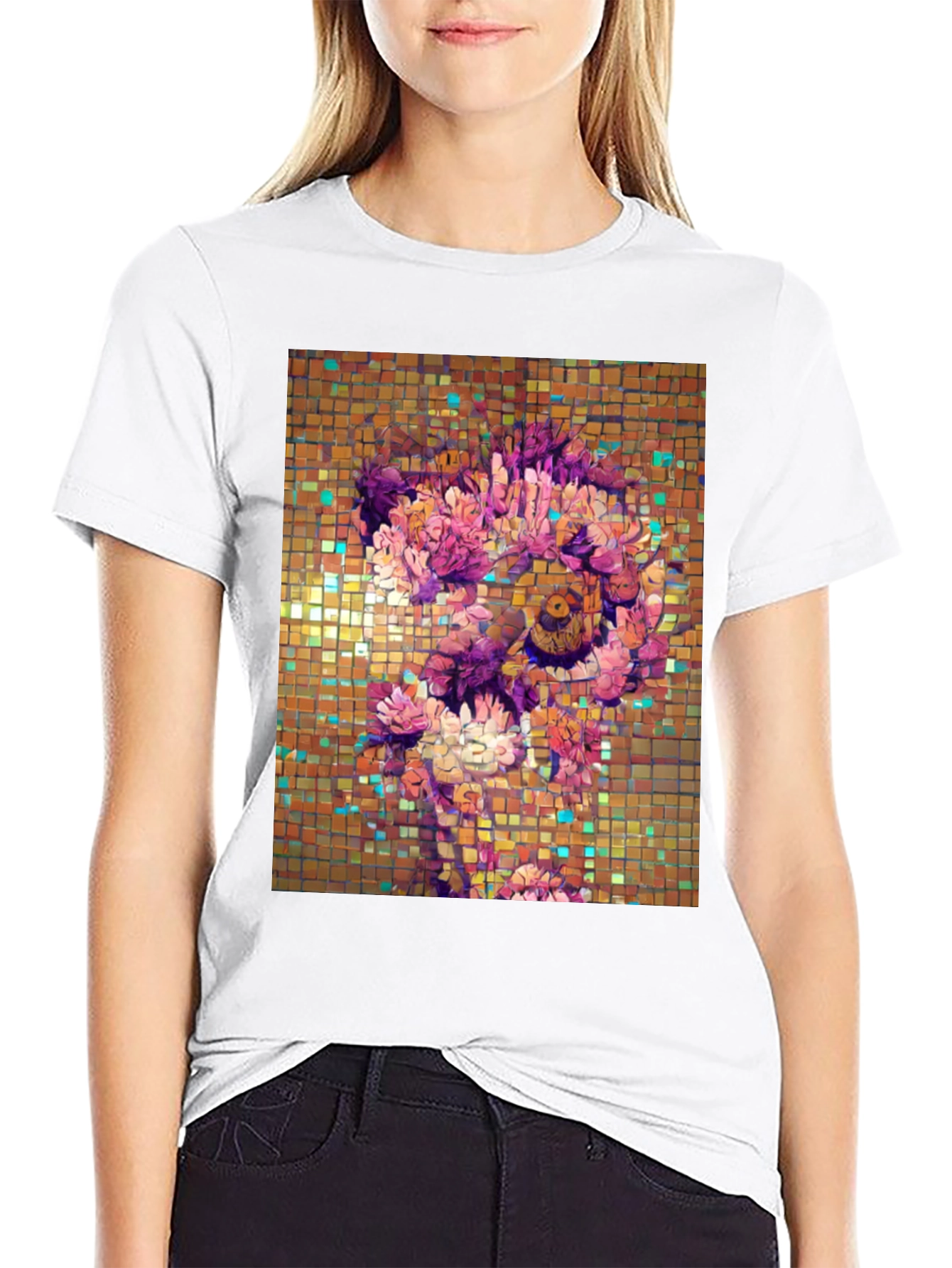 Floral Mosaic Graphic T-Shirt