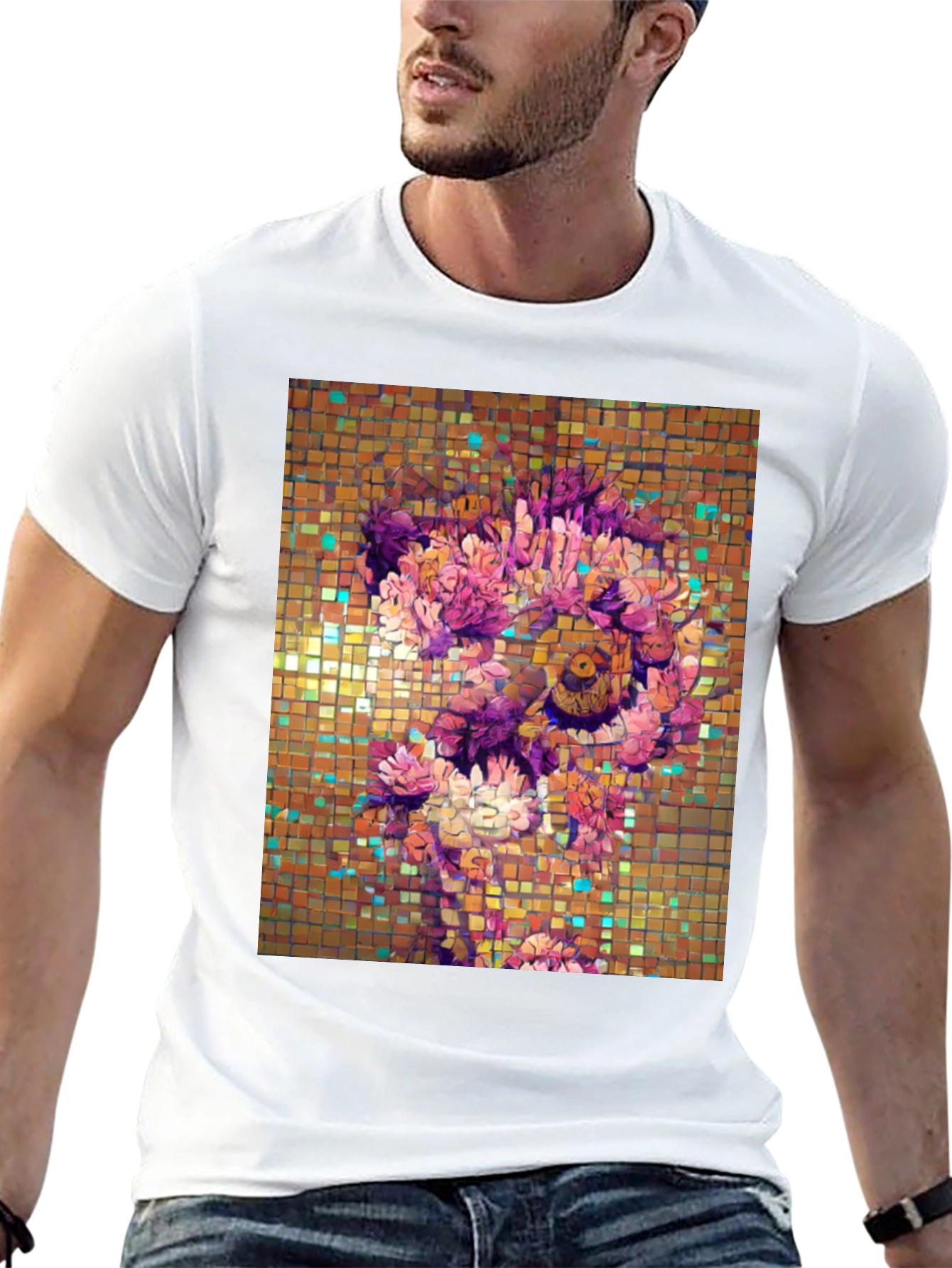 Floral Mosaic Graphic T-Shirt