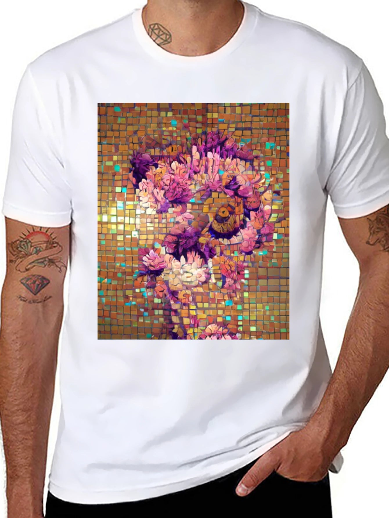 Floral Mosaic Graphic T-Shirt