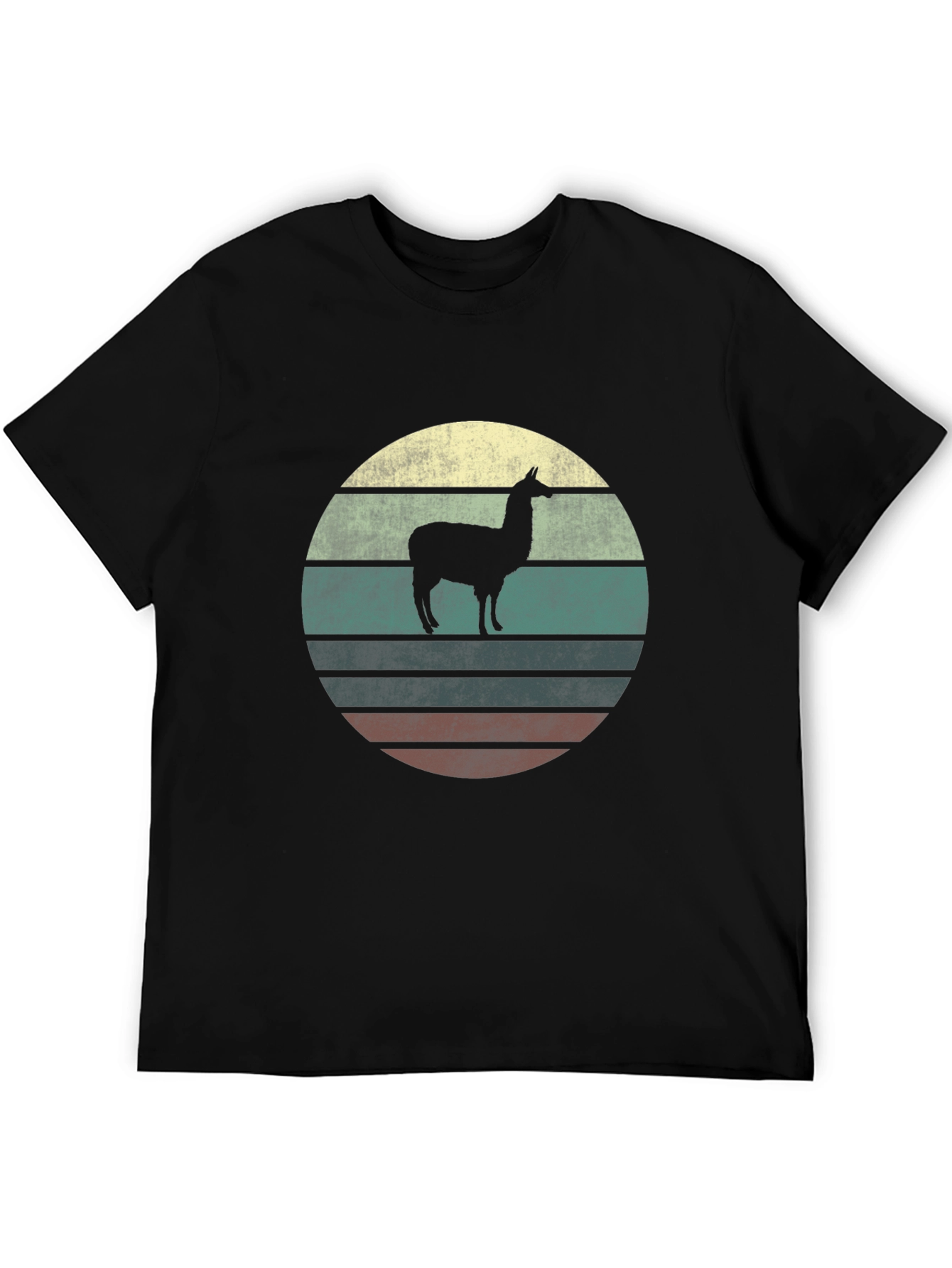 Llama Sunset Graphic T-Shirt - Retro Style
