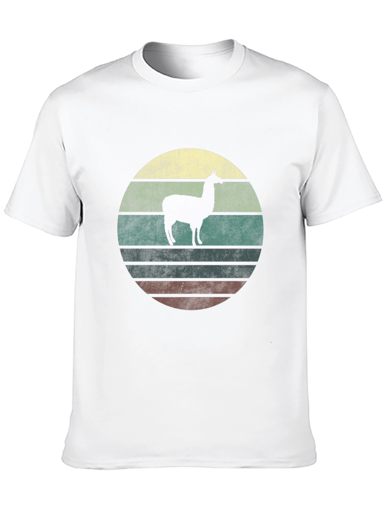 Llama Sunset Graphic T-Shirt - Retro Style