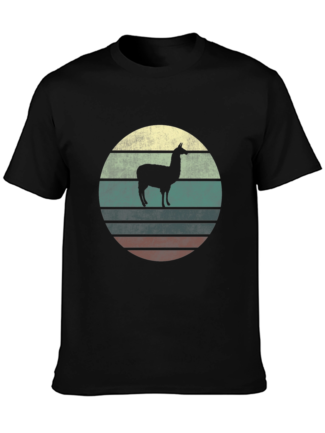 Llama Sunset Graphic T-Shirt - Retro Style