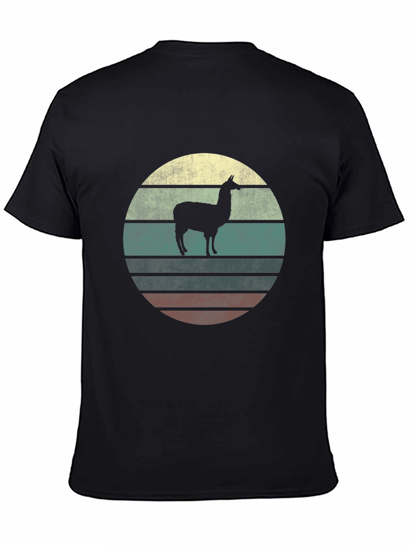 Llama Sunset Graphic T-Shirt - Retro Style
