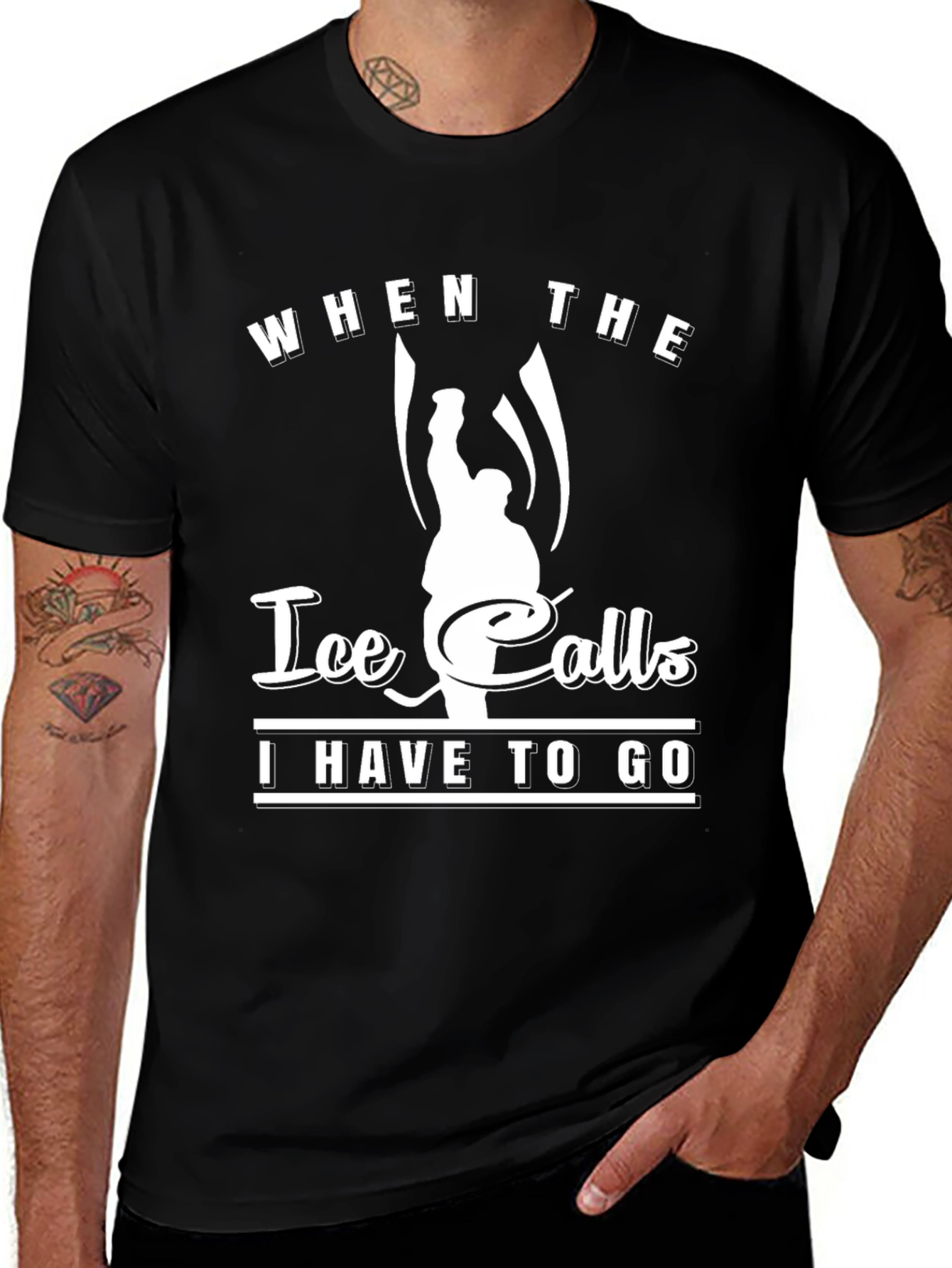 Ice Hockey Calls Mens Black T-Shirt