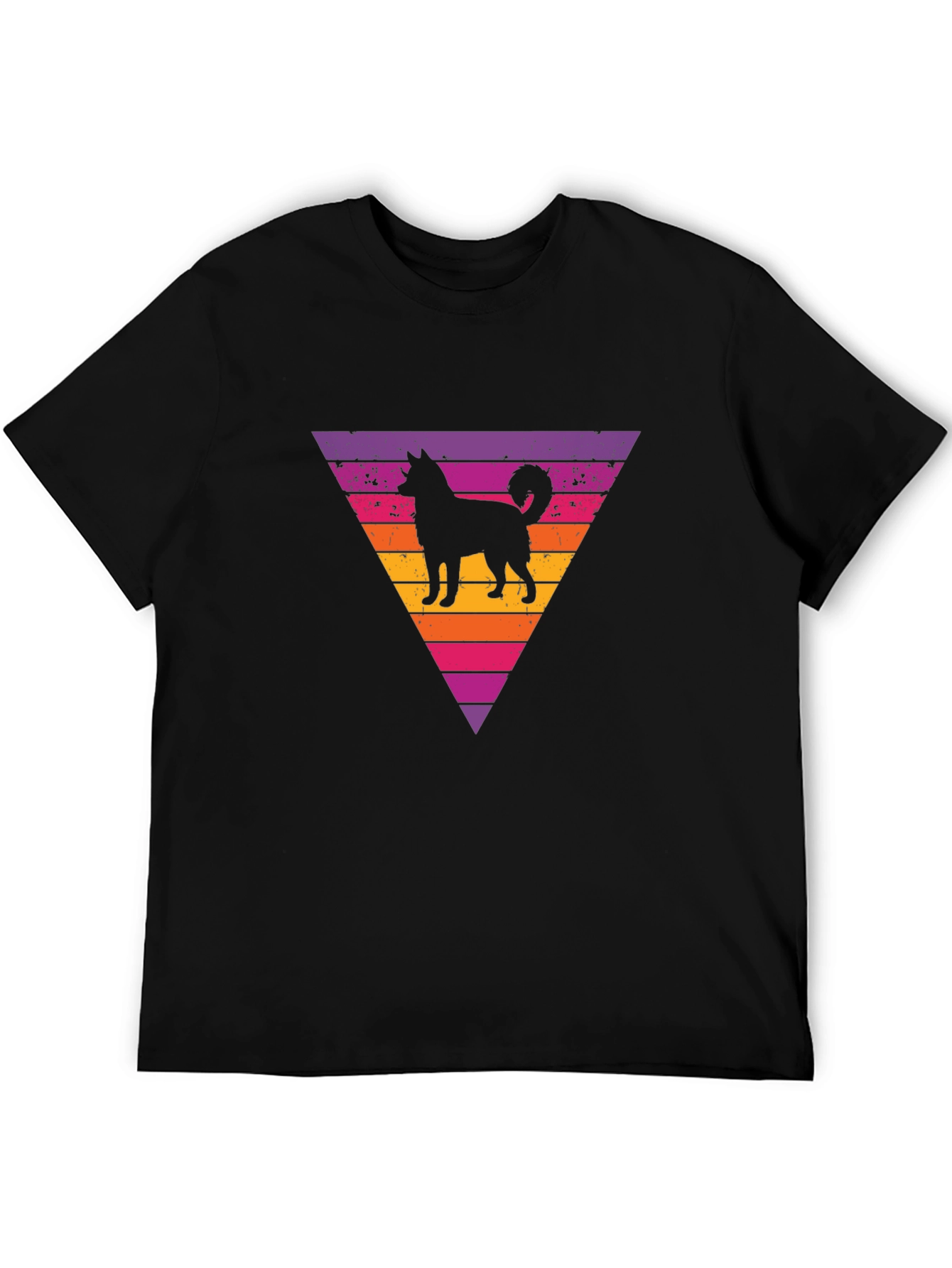 Retro Dog Silhouette Graphic T-Shirt