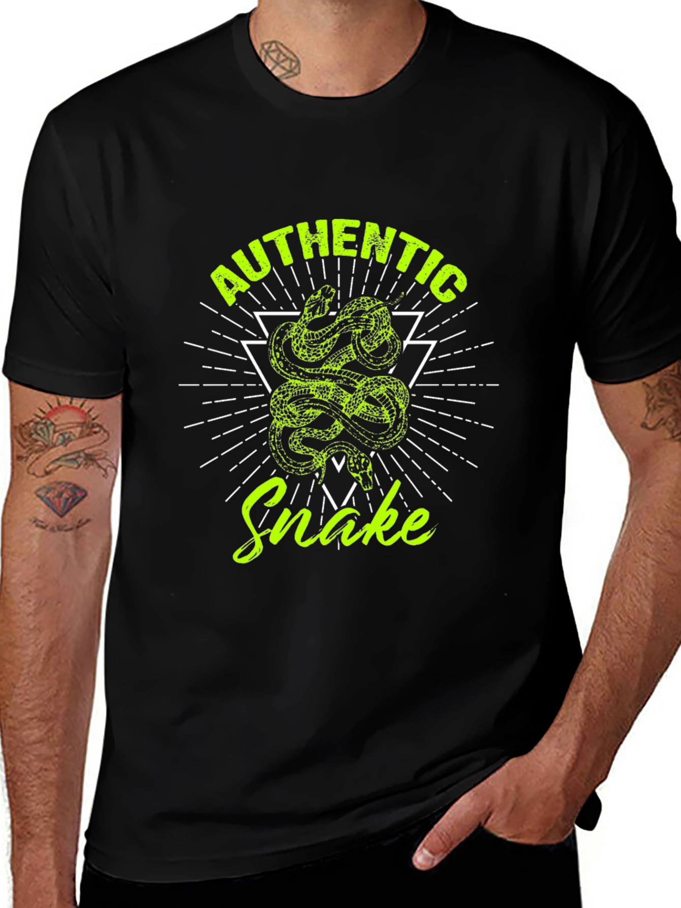 Authentic Snake Graphic Tee - Cool Reptile Design