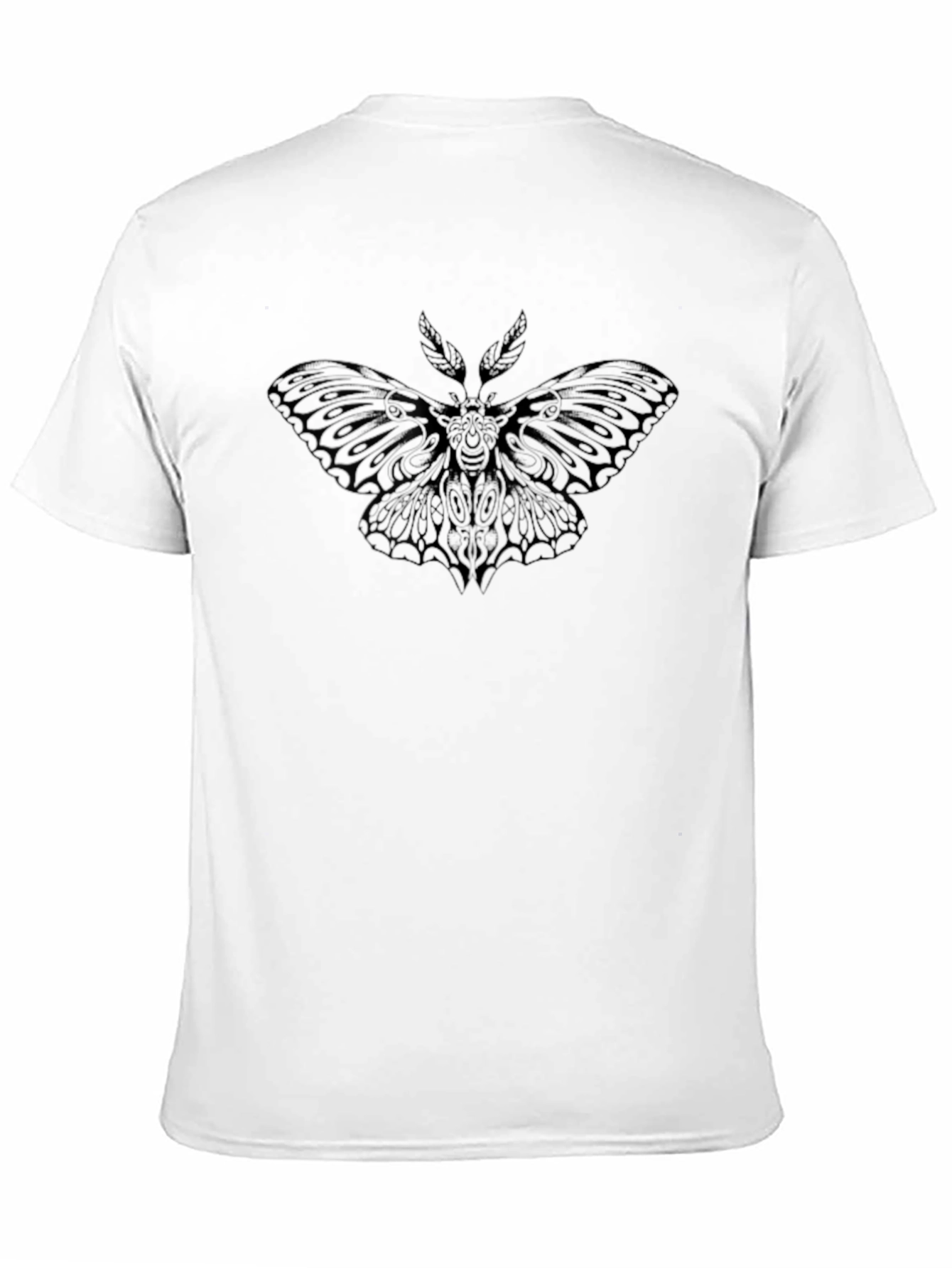 Mens Black Graphic Moth T-Shirt