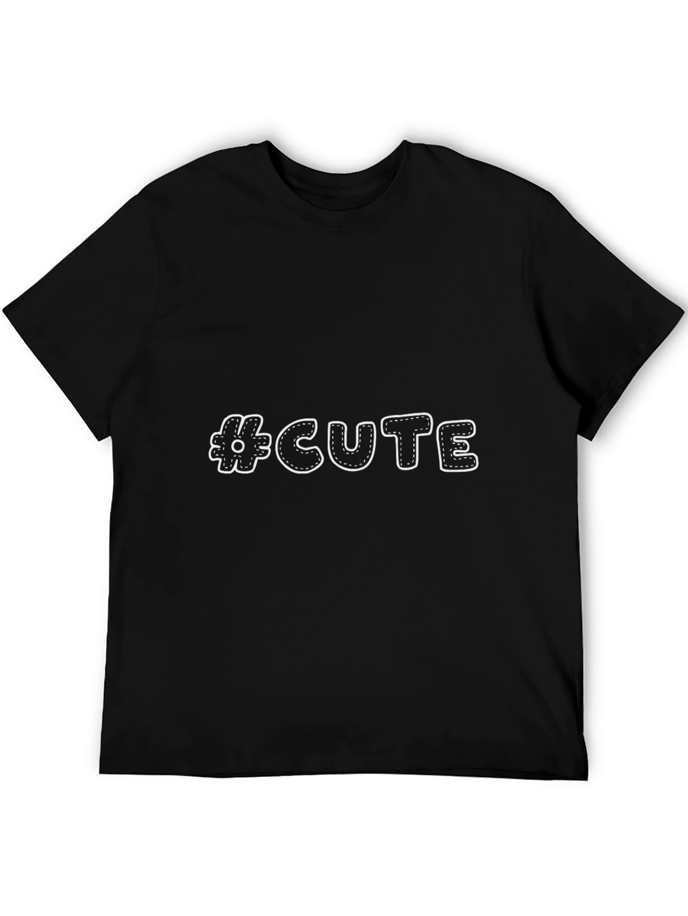 #CUTE Graphic Print Mens Black T-Shirt