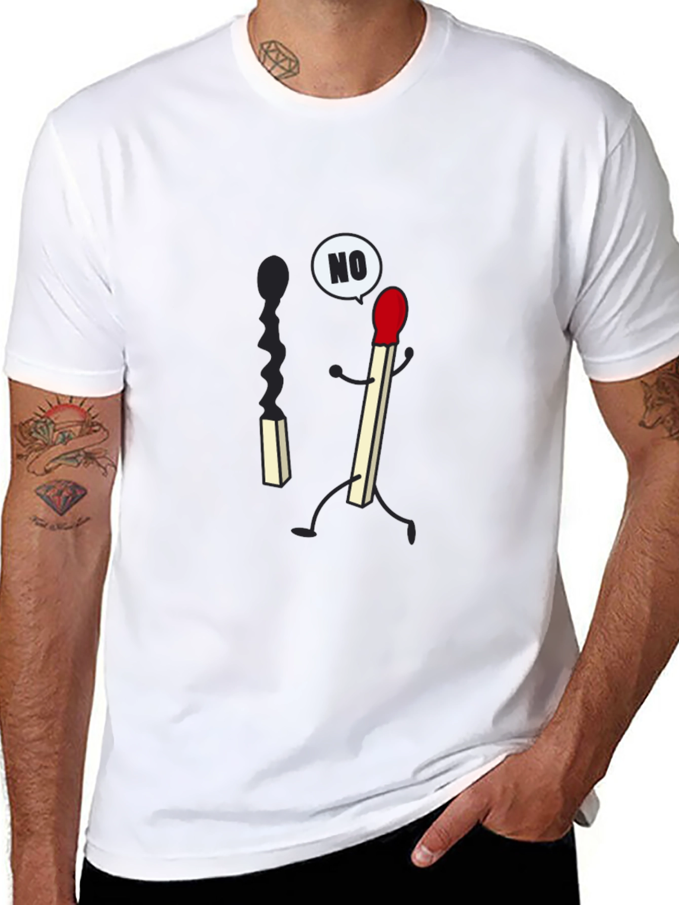 Funny Matchstick T-Shirt - Say No To Burning Out!