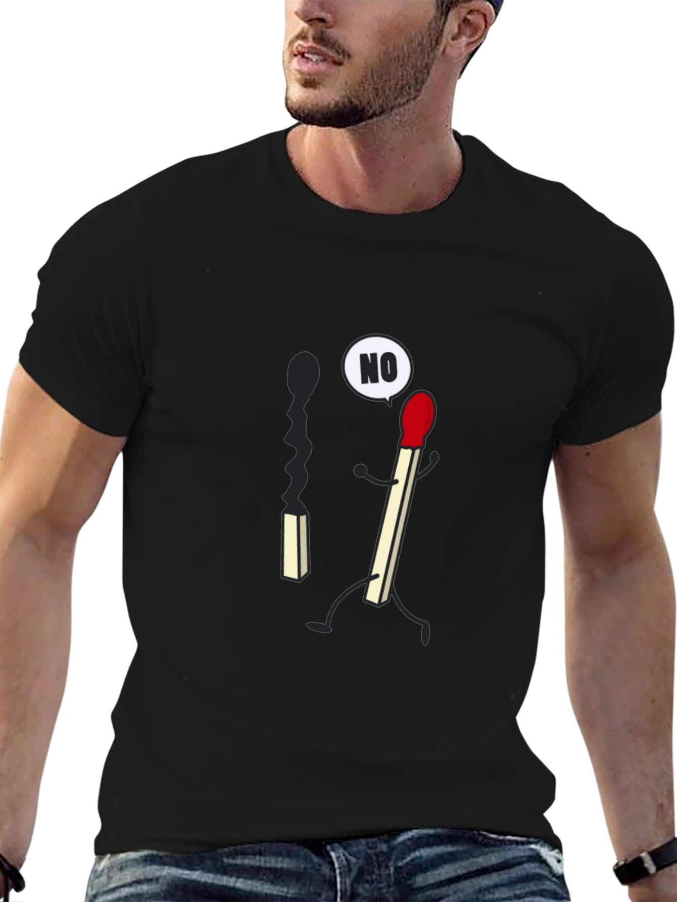 Funny Matchstick T-Shirt - Say No To Burning Out!