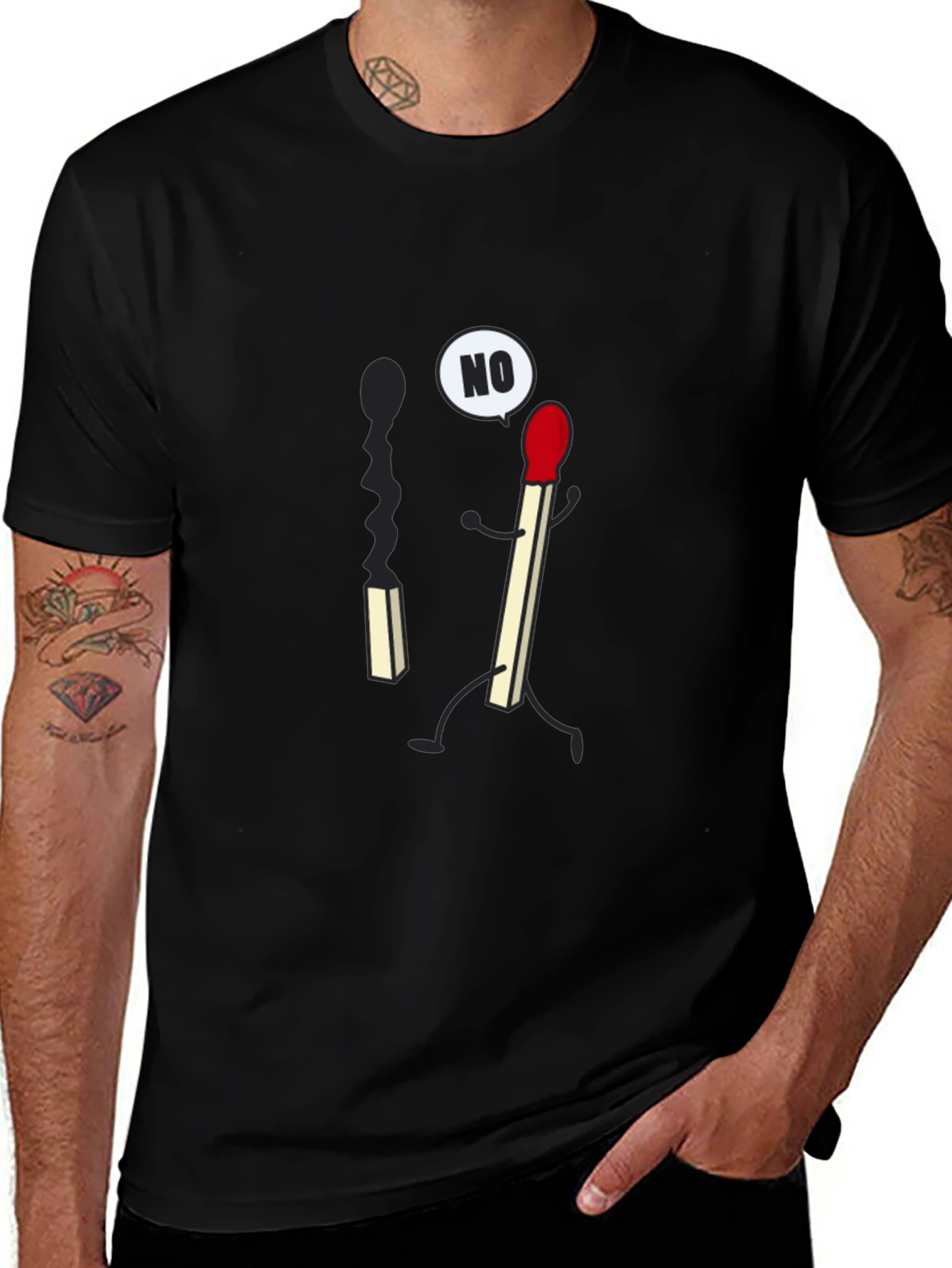 Funny Matchstick T-Shirt - Say No To Burning Out!