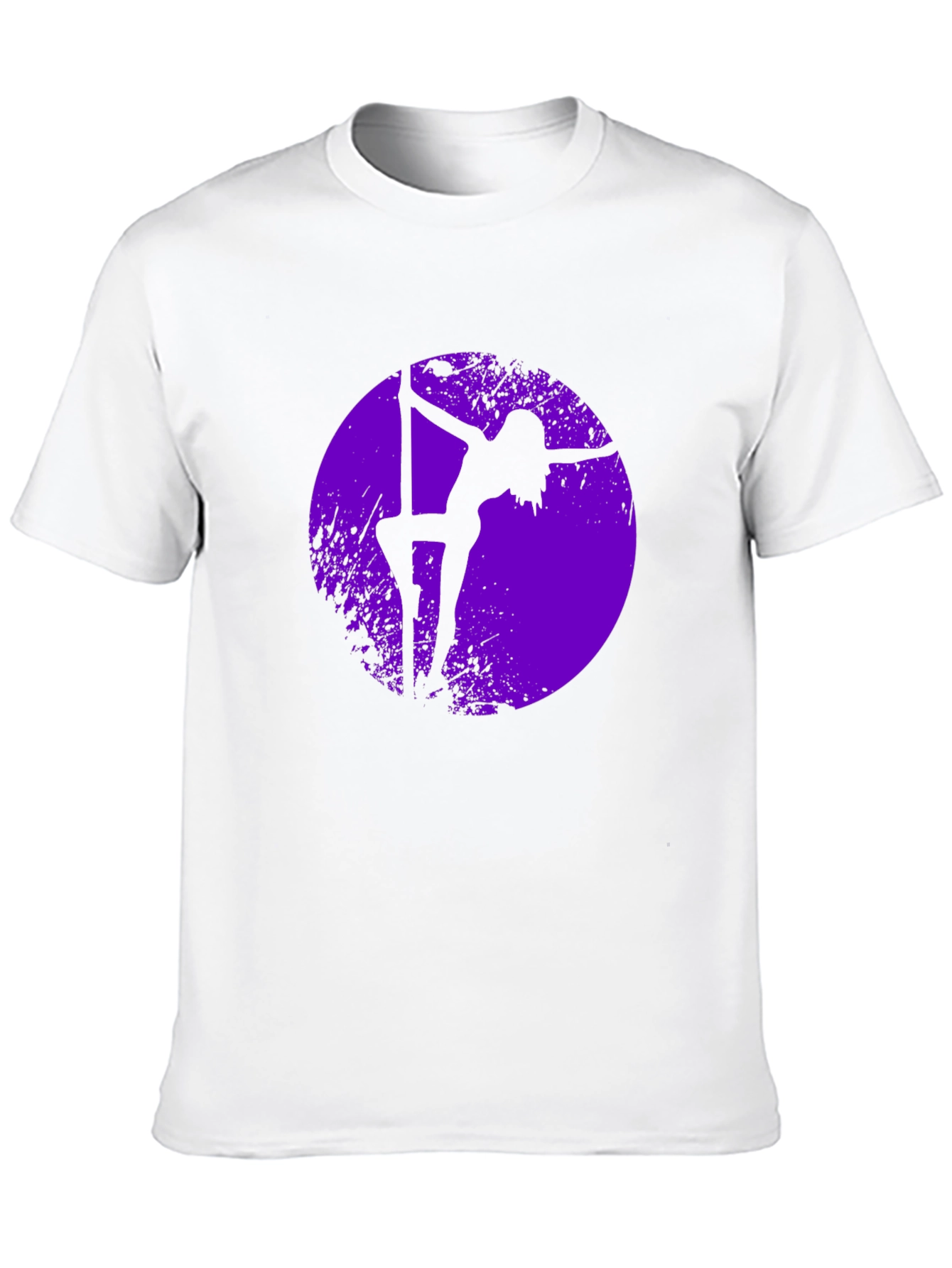 Pole Dancer Silhouette Graphic Tee - Black Cotton Shirt